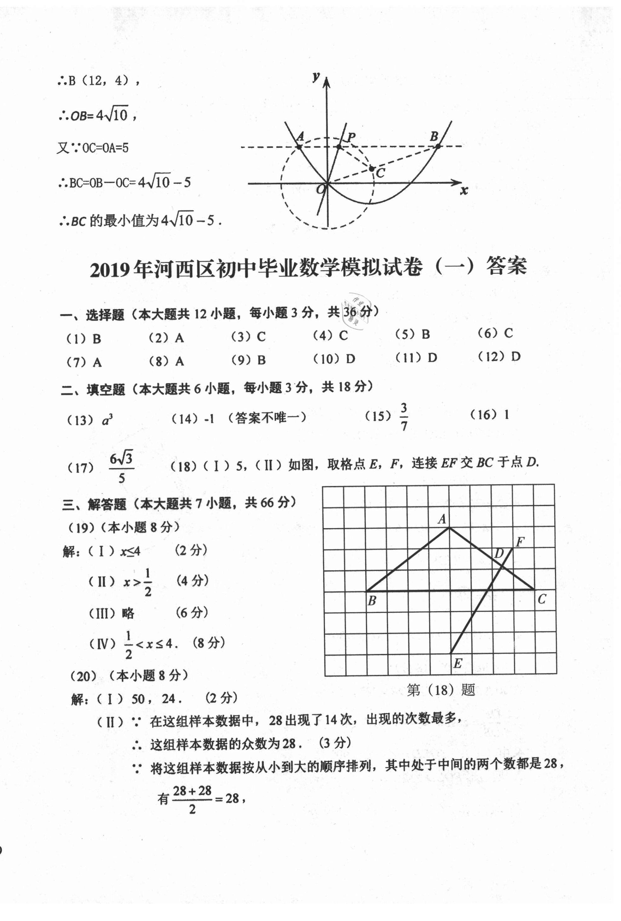 2021年初中總復(fù)習(xí)天津試卷數(shù)學(xué) 參考答案第38頁(yè)