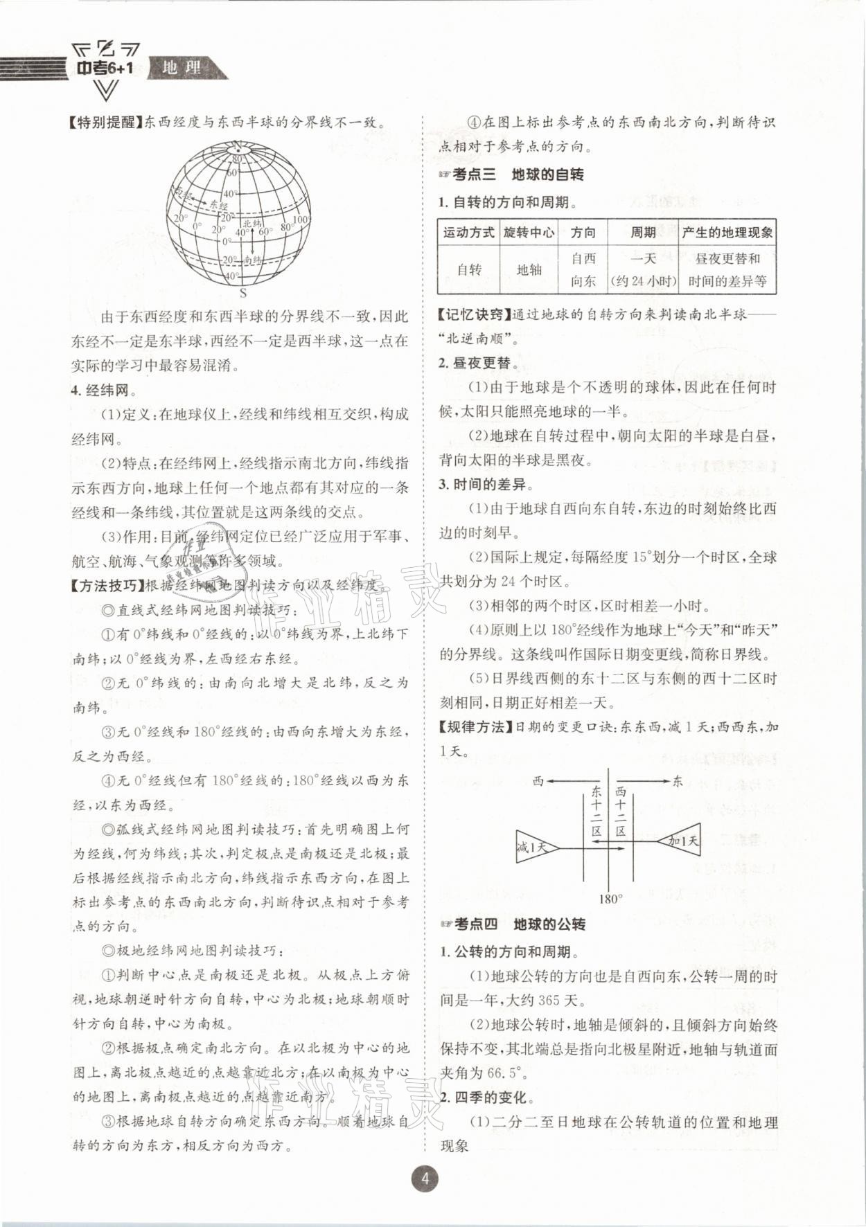 2021年中考6加1地理商務(wù)星球版達(dá)州專版 參考答案第4頁