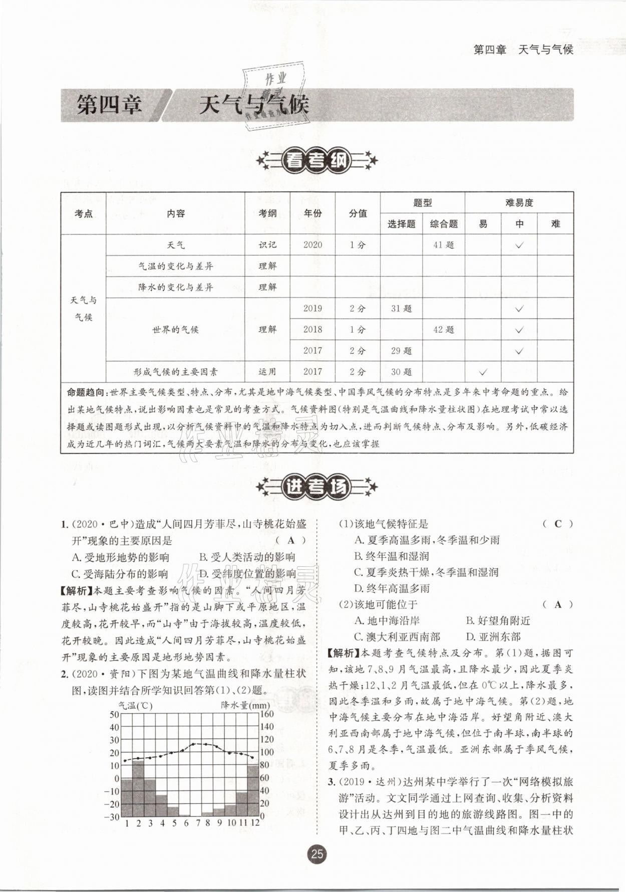 2021年中考6加1地理商務(wù)星球版達(dá)州專版 參考答案第25頁(yè)