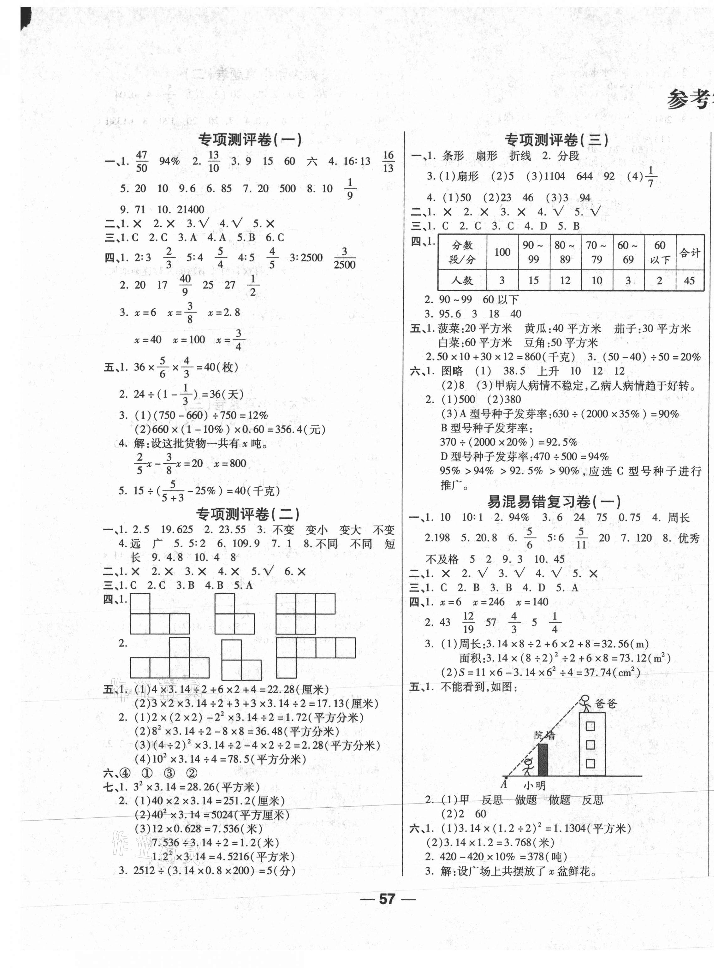 2020年一學通狀元期末測評卷六年級數學上冊北師大版 第1頁