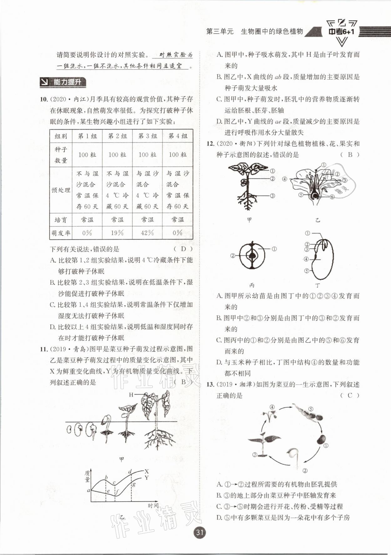 2021年中考6加1生物人教版達(dá)州專版 第31頁(yè)