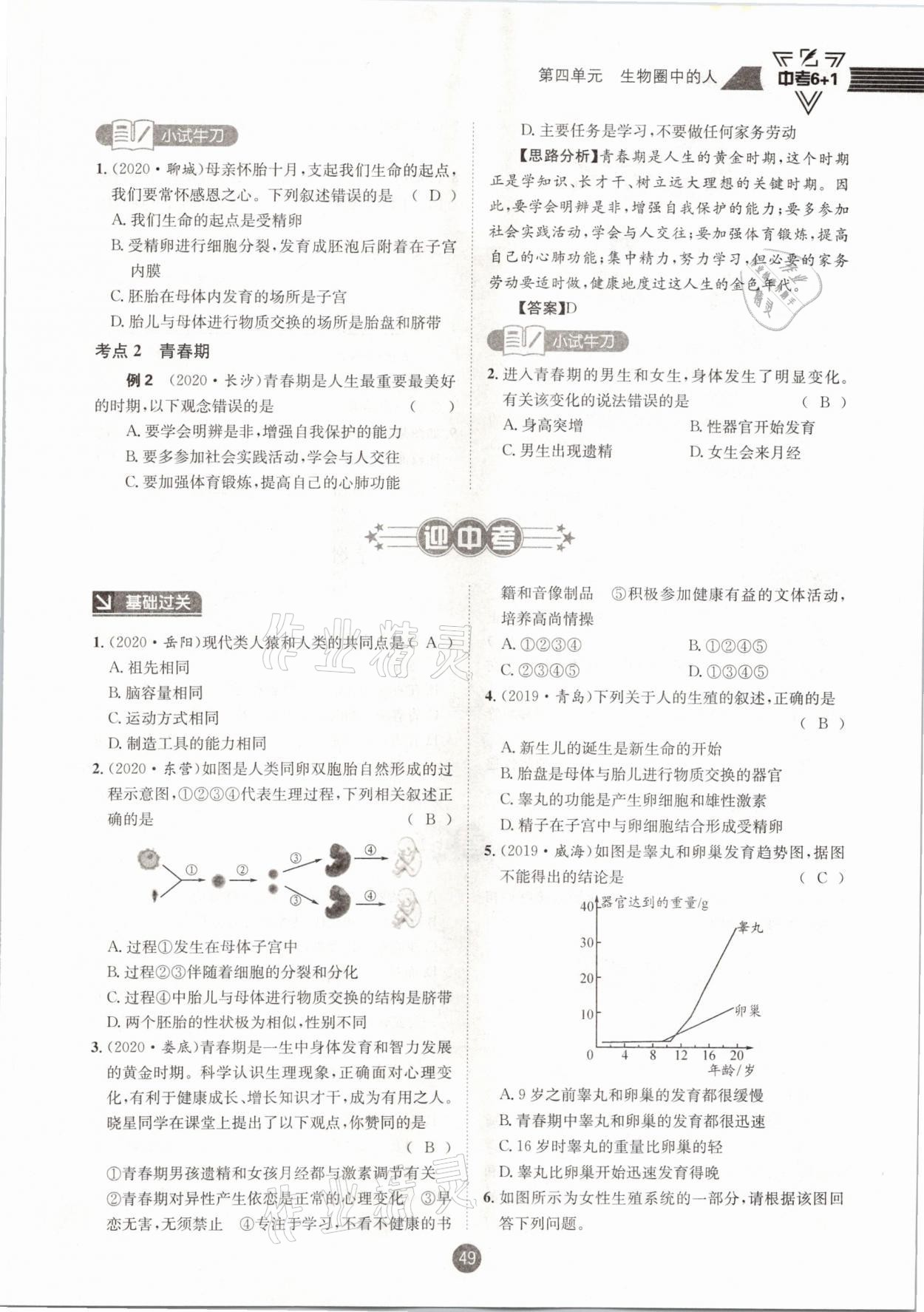 2021年中考6加1生物人教版達(dá)州專版 第49頁(yè)