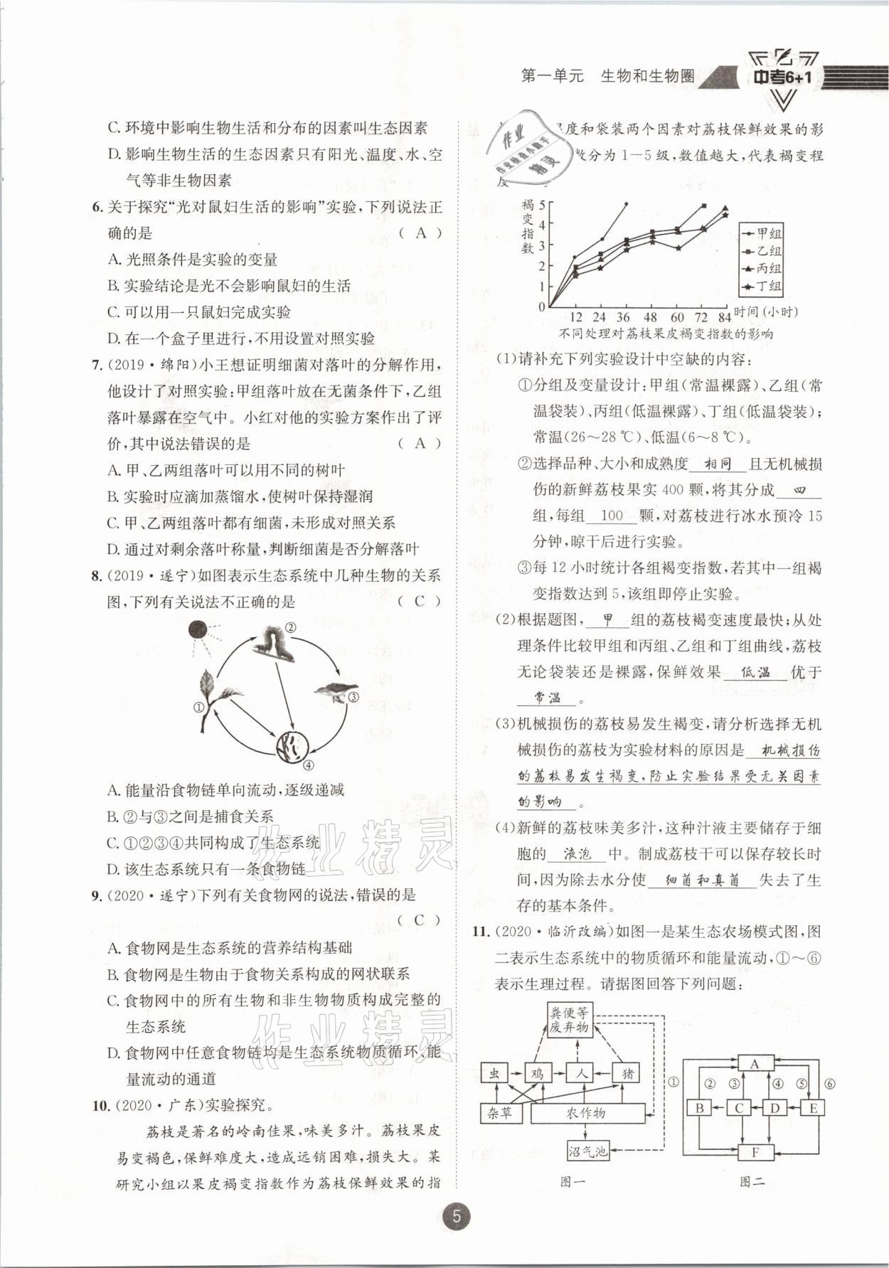 2021年中考6加1生物人教版達(dá)州專版 第5頁