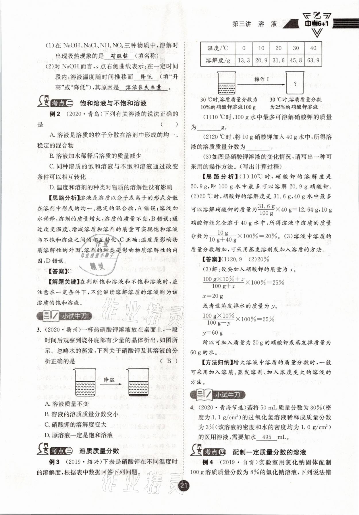 2021年中考6加1化學(xué)魯教版達(dá)州專版 參考答案第21頁(yè)