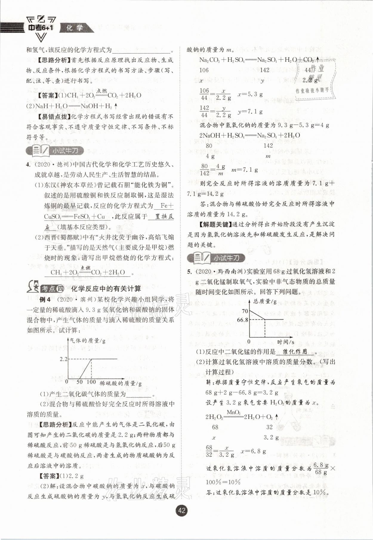 2021年中考6加1化學(xué)魯教版達(dá)州專版 參考答案第42頁