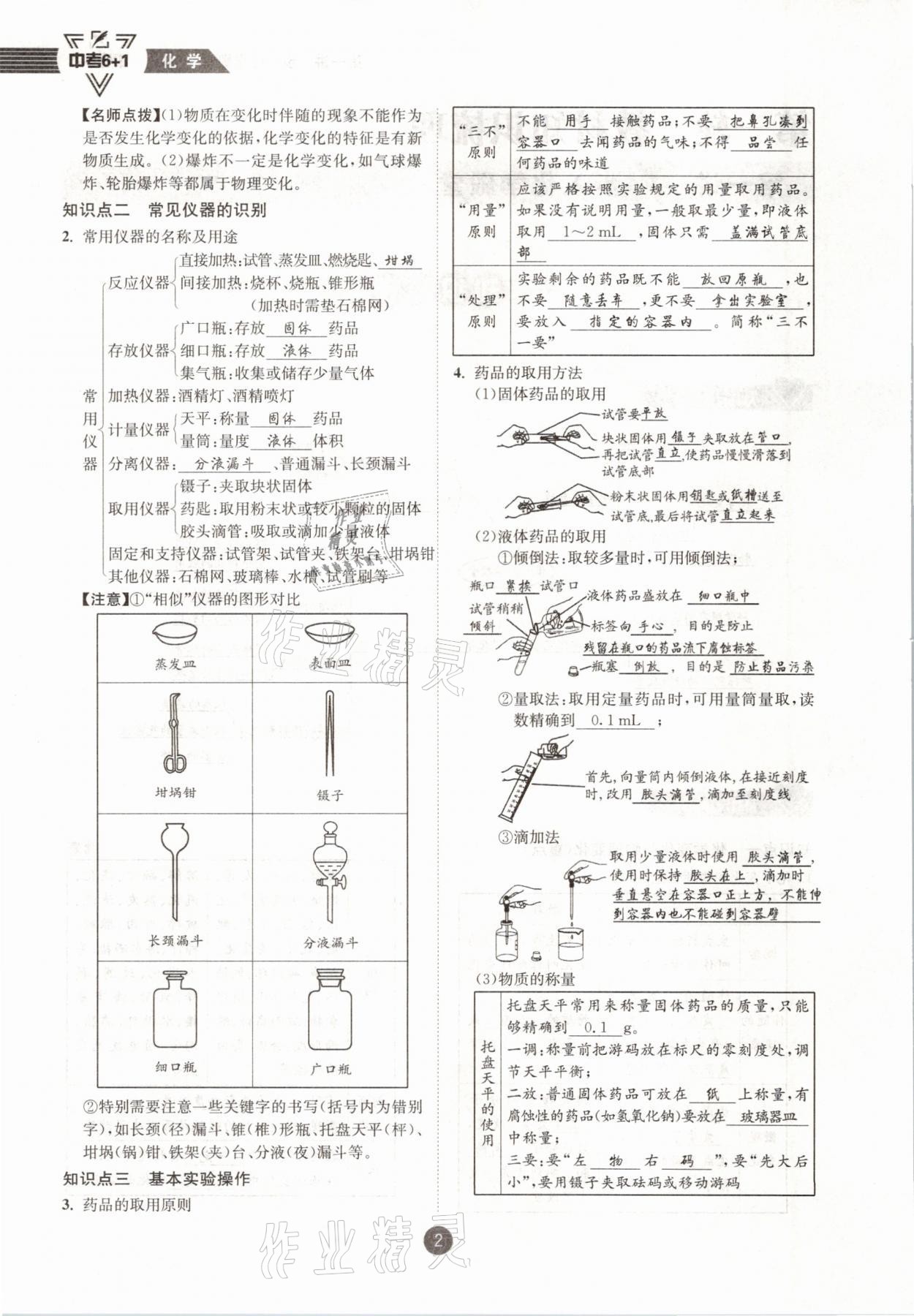 2021年中考6加1化學(xué)魯教版達州專版 參考答案第2頁