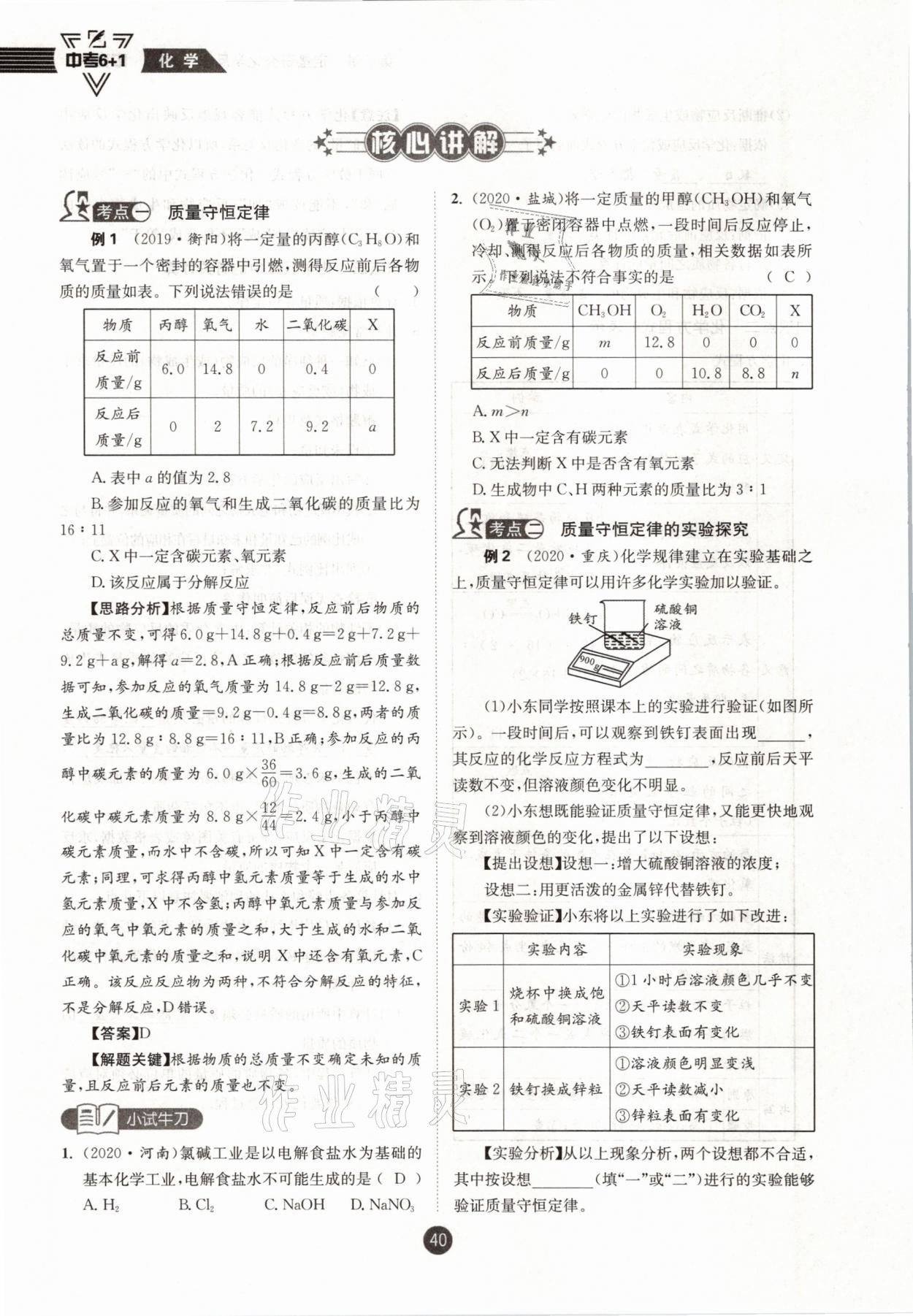 2021年中考6加1化學魯教版達州專版 參考答案第40頁