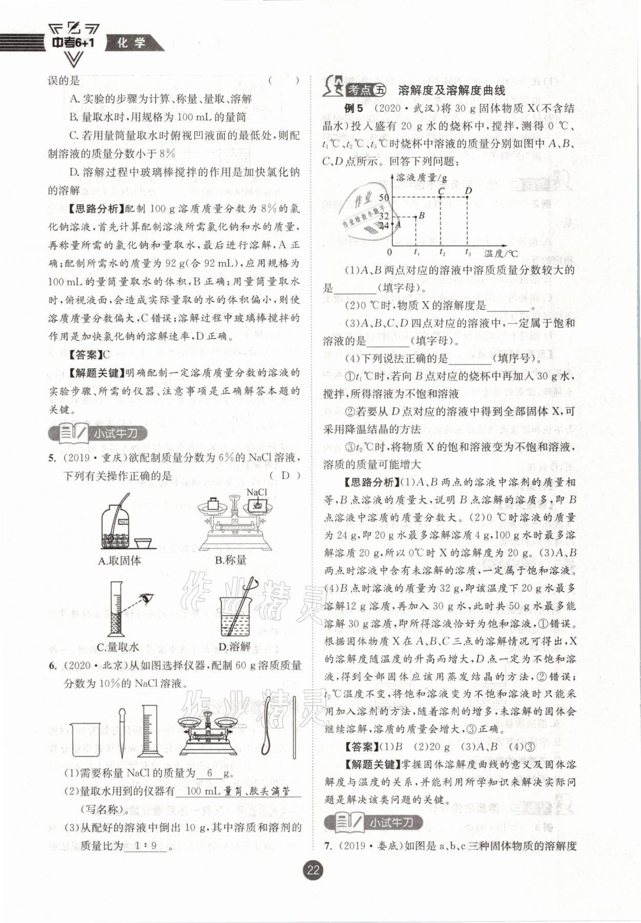 2021年中考6加1化學(xué)魯教版達(dá)州專版 參考答案第22頁(yè)