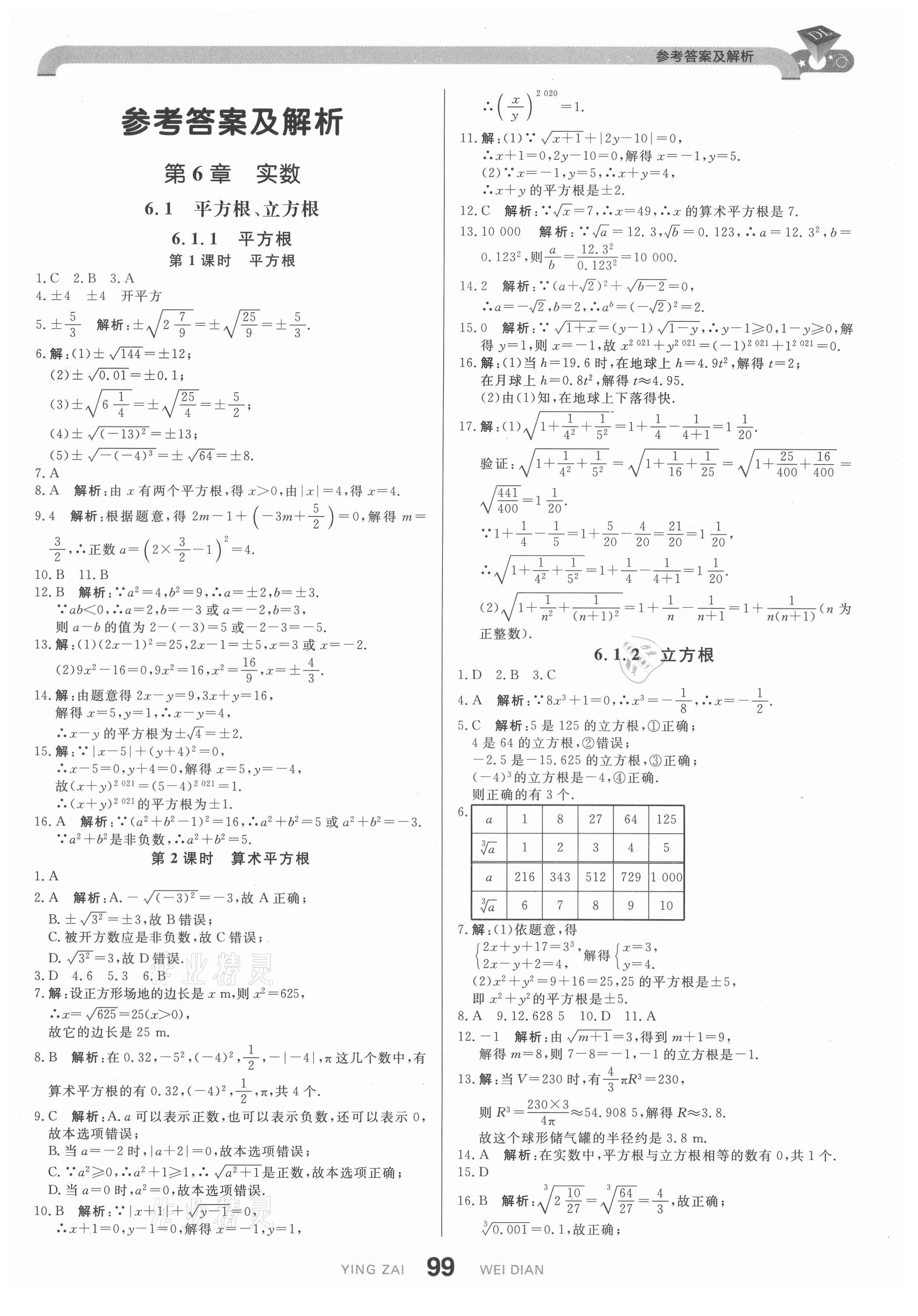 2021年抖練吧七年級數學下冊滬科版 第1頁