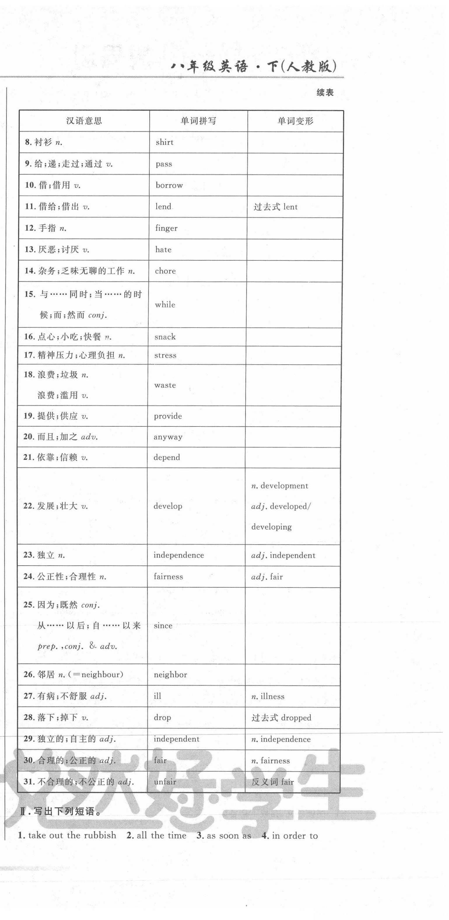 2021年悅?cè)缓脤W(xué)生周周測八年級英語下冊人教版 第9頁