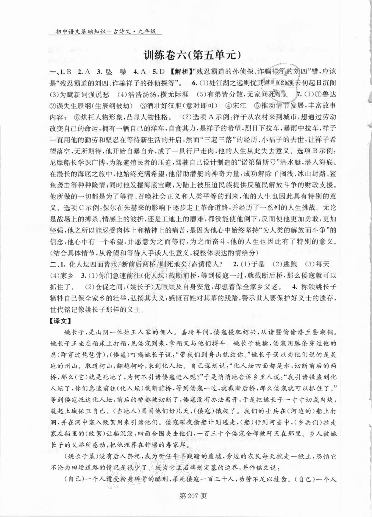 2020年初中語文基礎(chǔ)知識加古詩文九年級語文沈陽出版社 第6頁