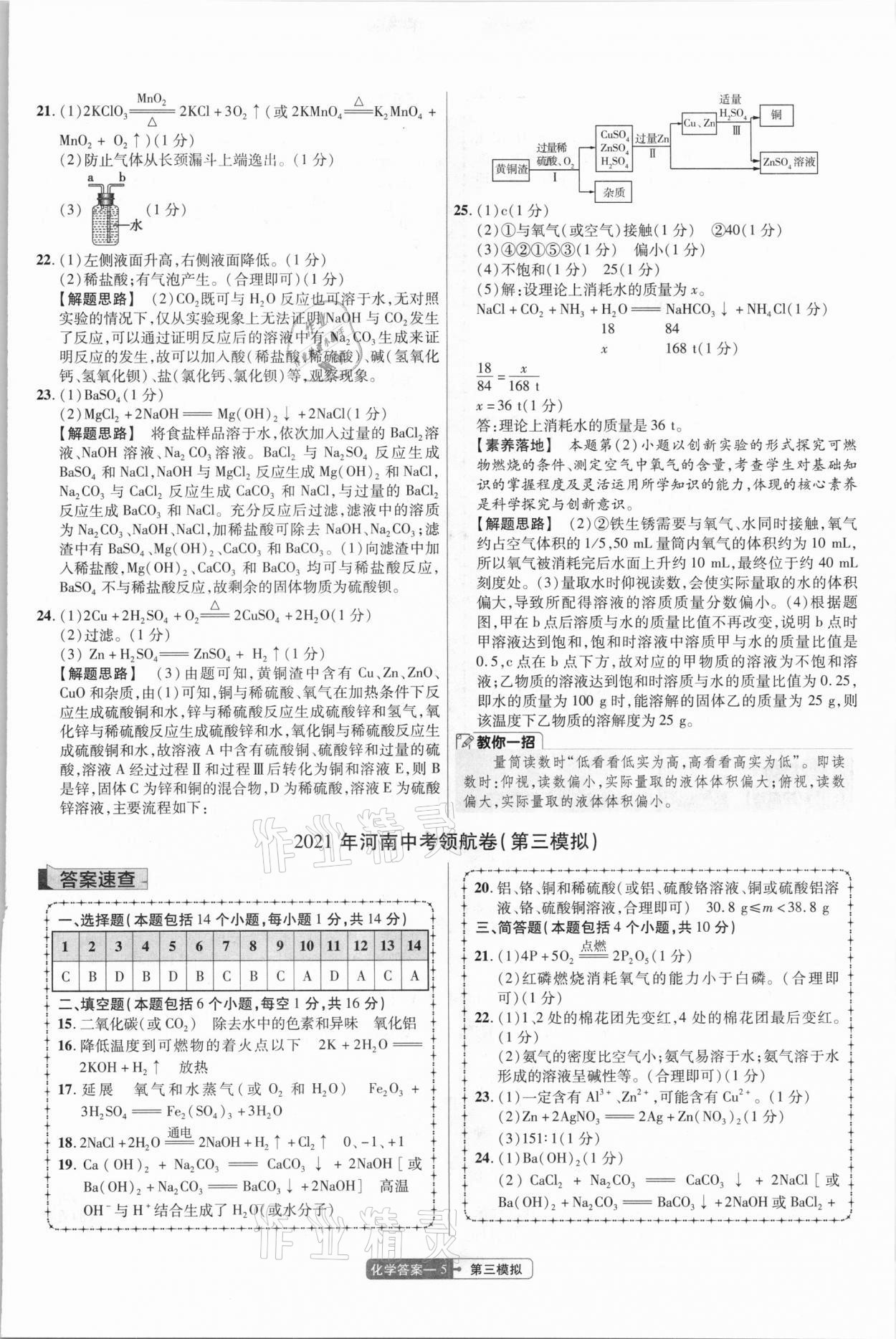 2021年金考卷百校聯(lián)盟系列中考領(lǐng)航卷化學(xué)河南專版 第5頁