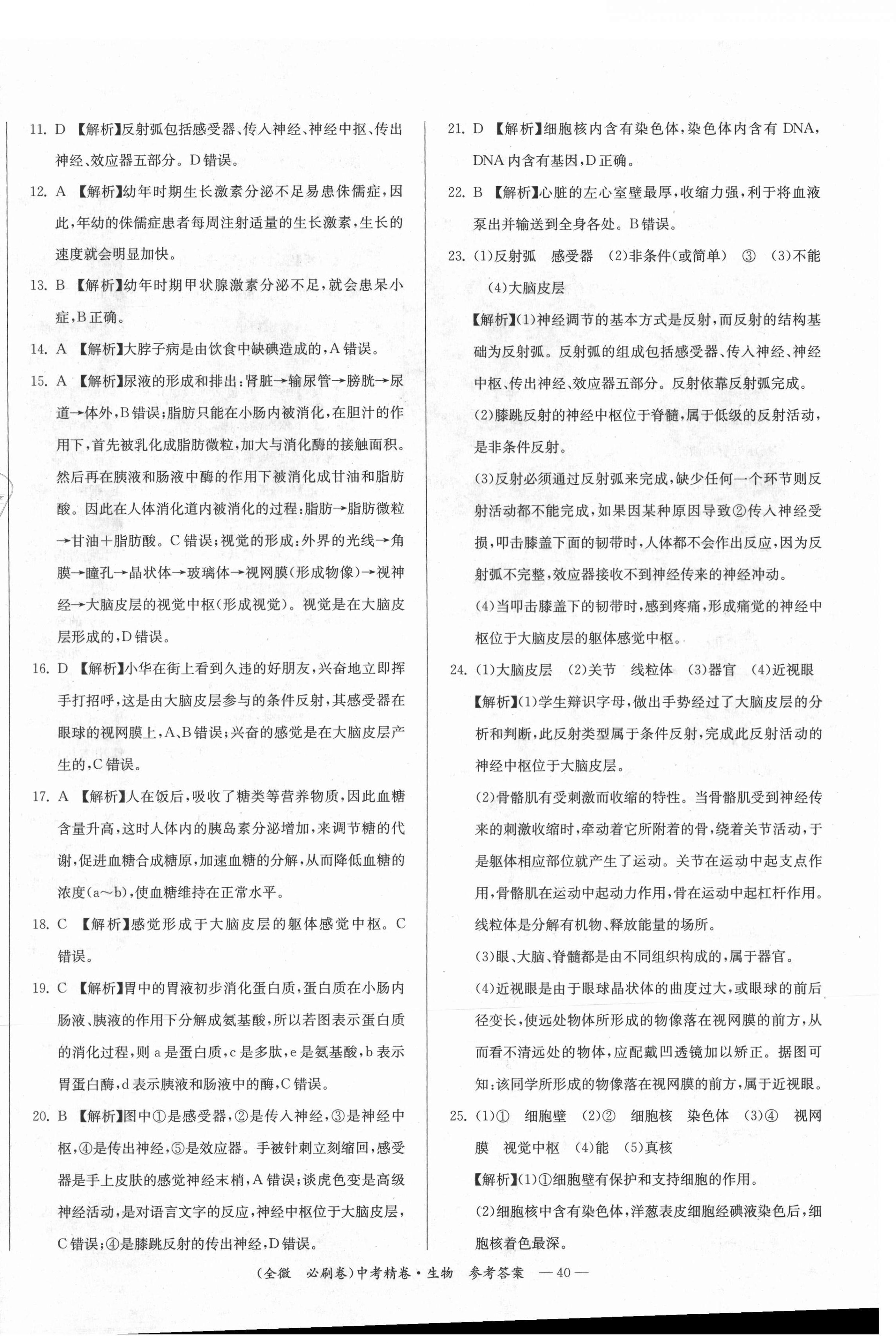 2021年全微必刷卷生物&nbsp;第8页