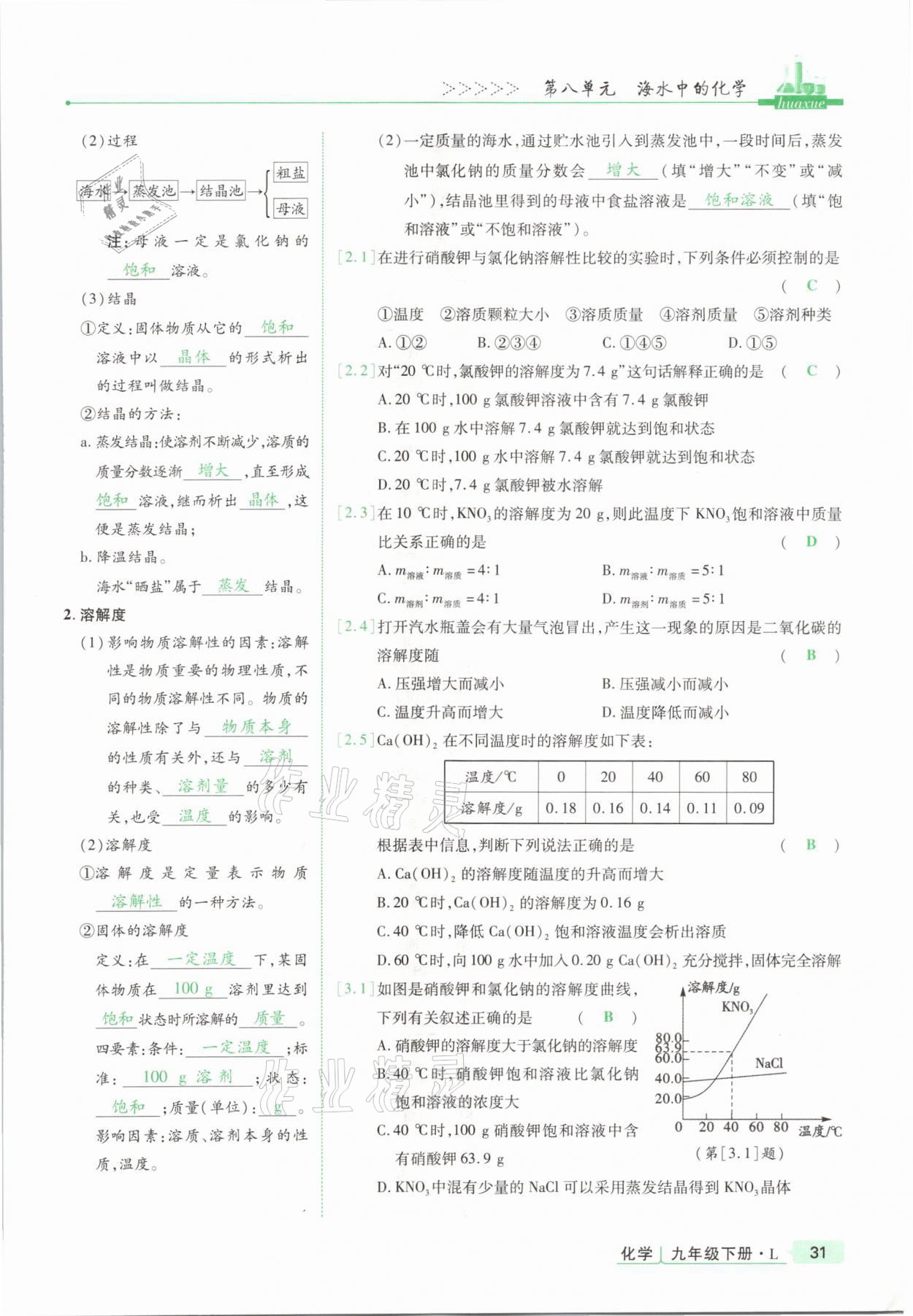 2021年高分突破課時(shí)達(dá)標(biāo)講練測(cè)九年級(jí)化學(xué)下冊(cè)魯教版 第31頁