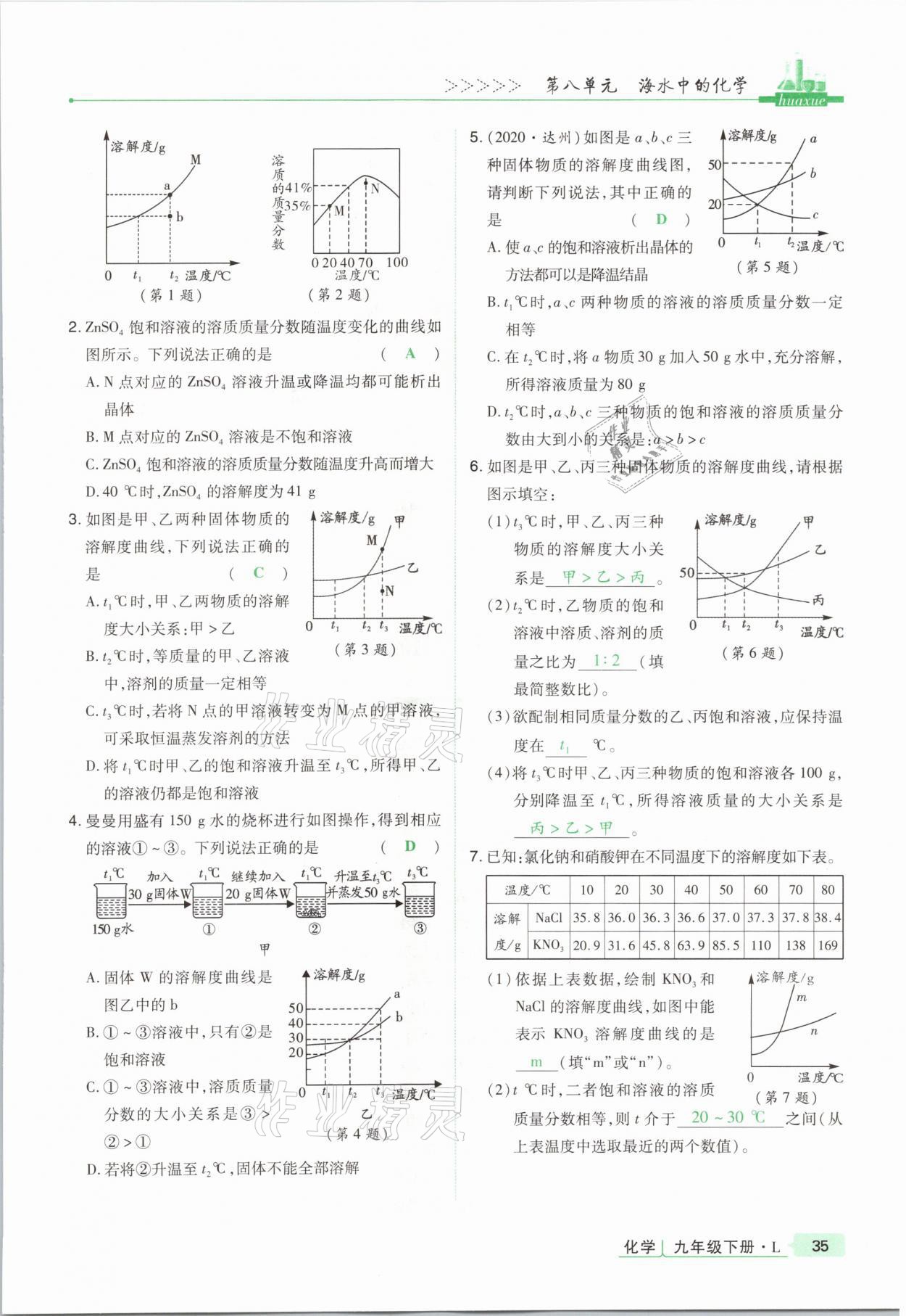 2021年高分突破課時達標講練測九年級化學下冊魯教版 第35頁