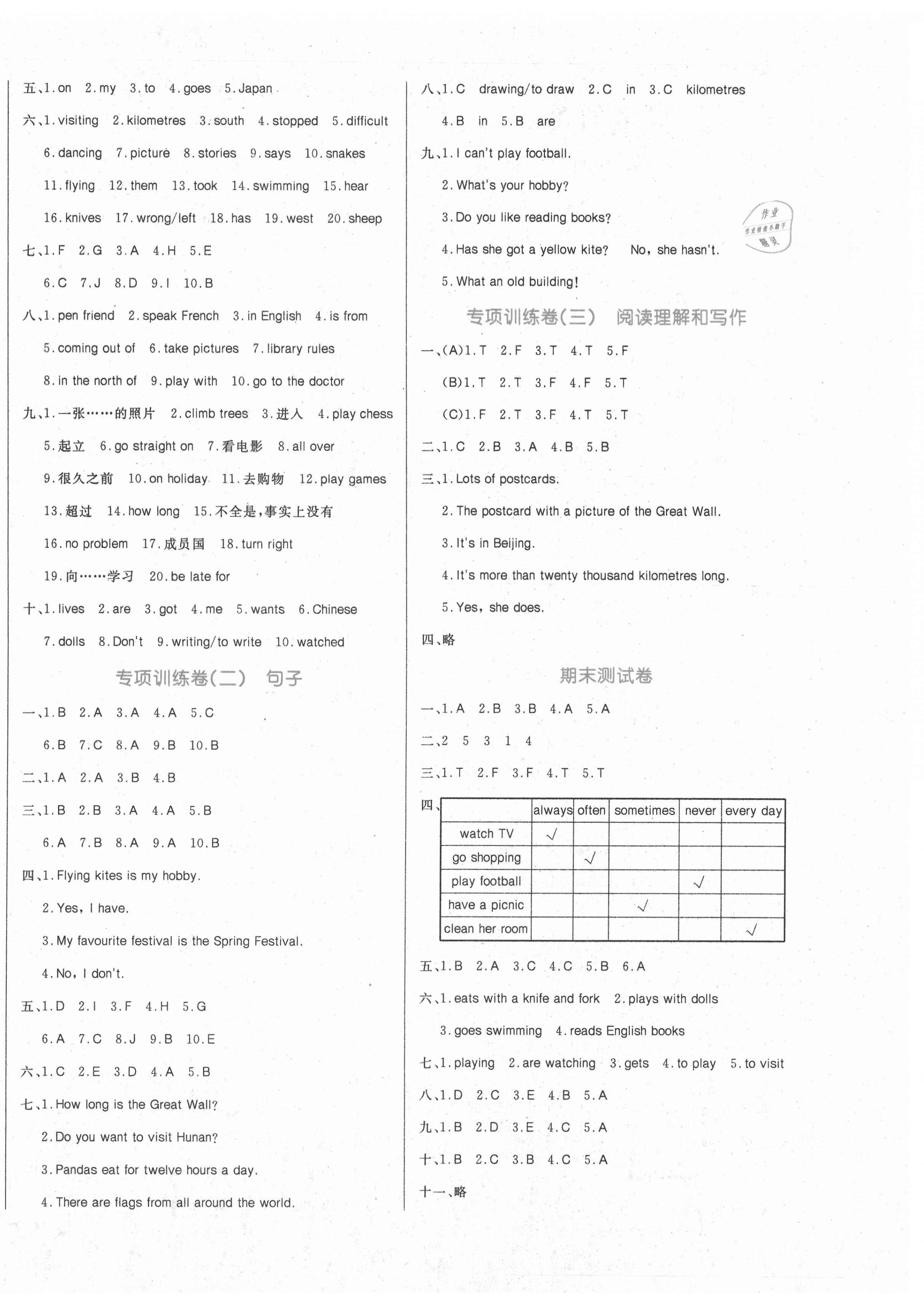 2020年黃岡名卷六年級英語上冊外研版 第4頁