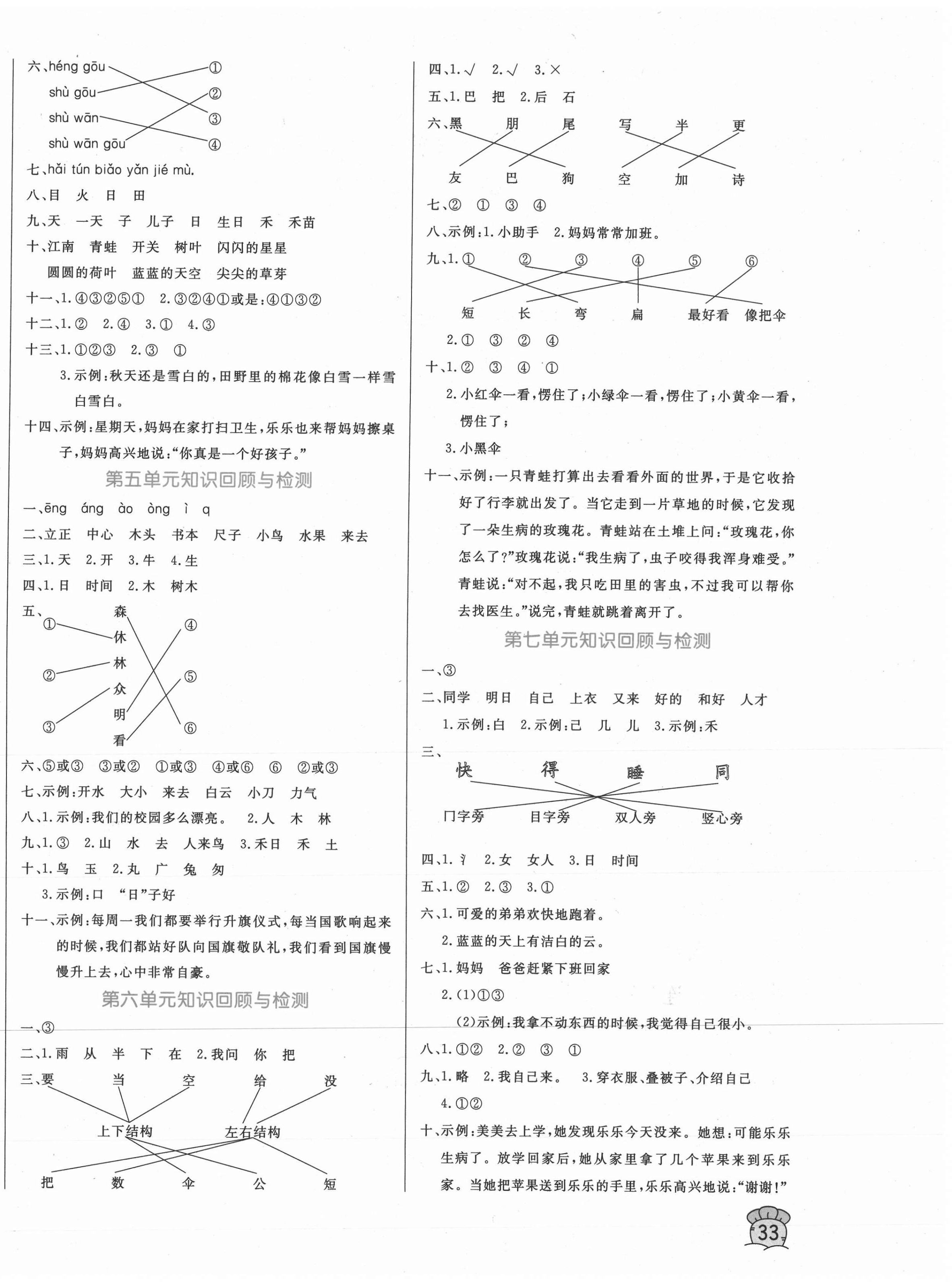 2020年黄冈名卷一年级语文上册人教版新疆专版 第2页