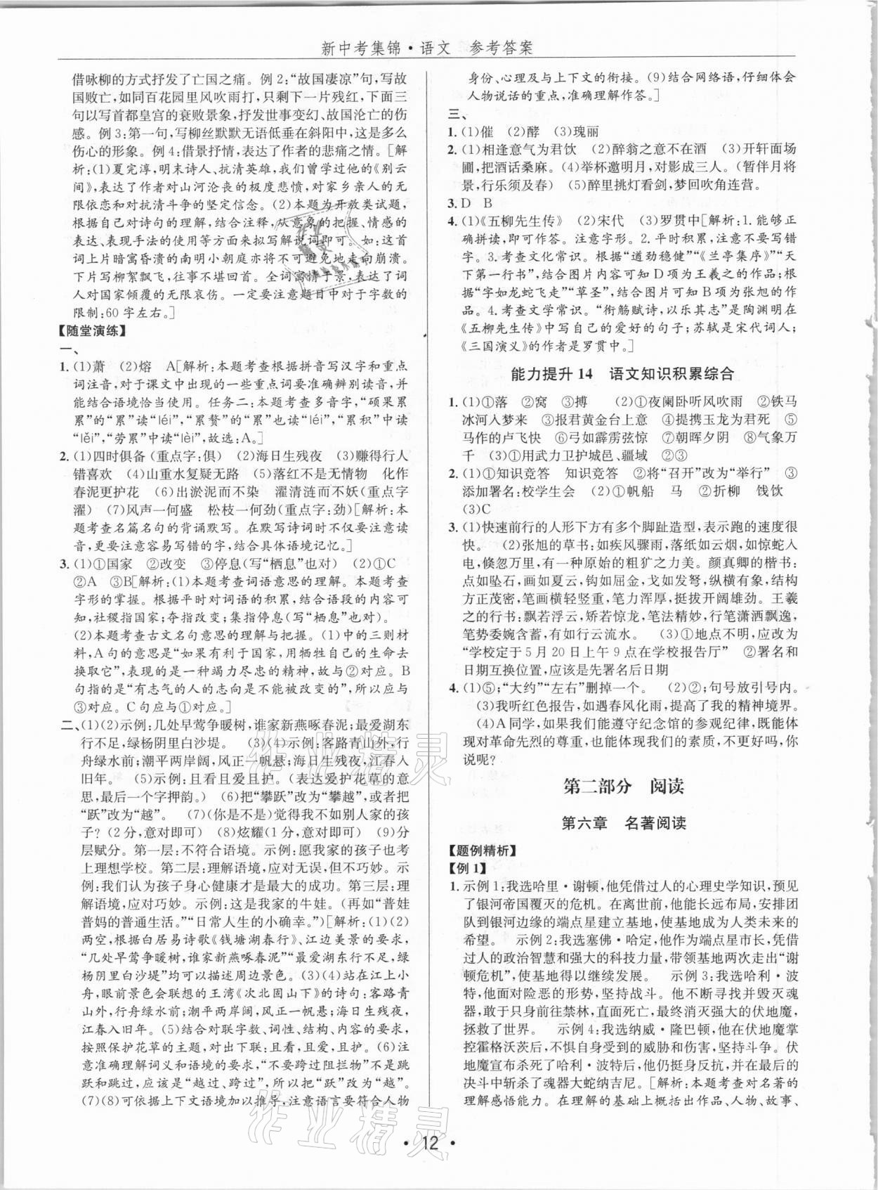 2021年新中考集錦全程復(fù)習(xí)訓(xùn)練語文 第12頁