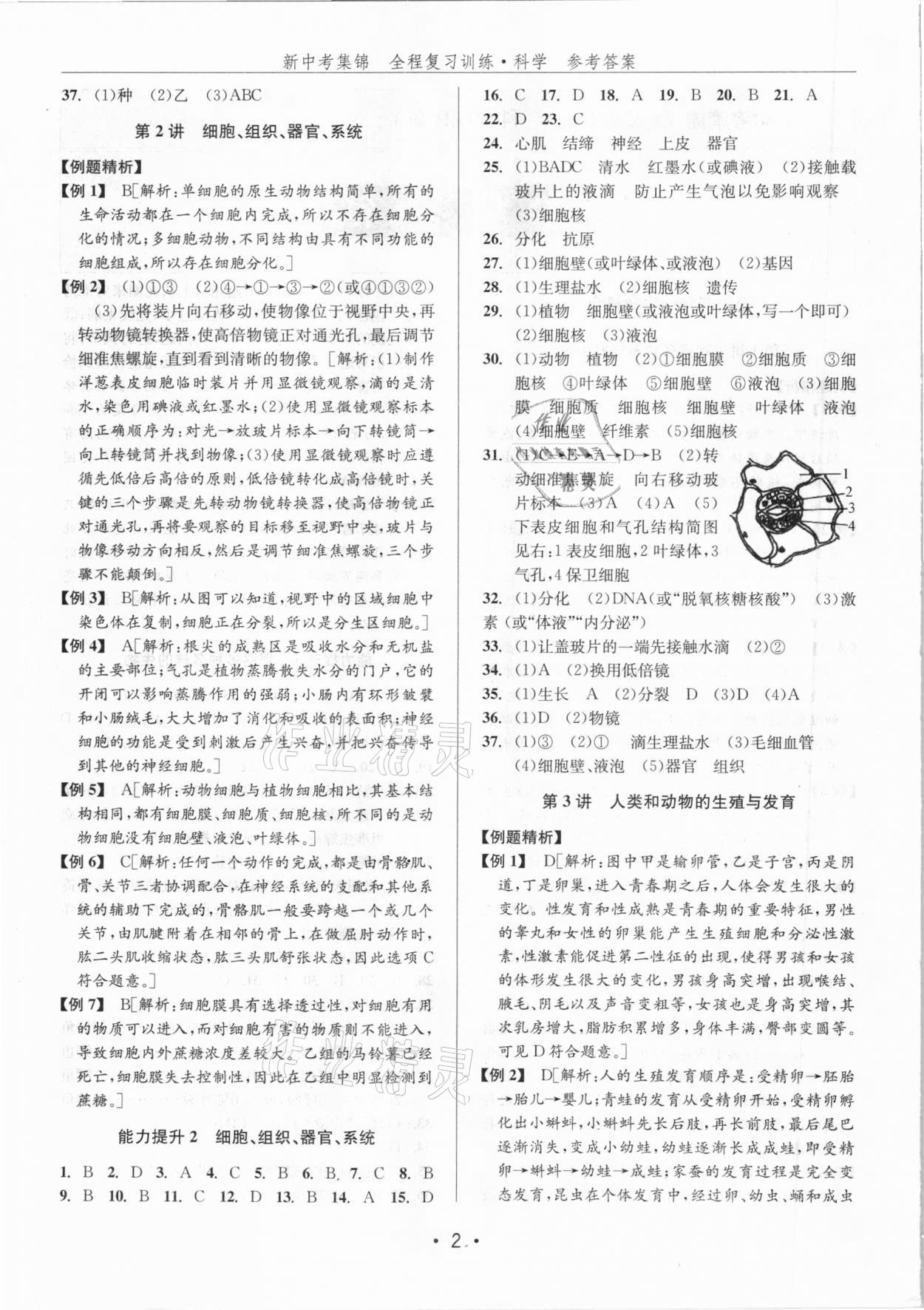 2021年新中考集錦全程復(fù)習(xí)訓(xùn)練科學(xué)浙教版 第2頁(yè)