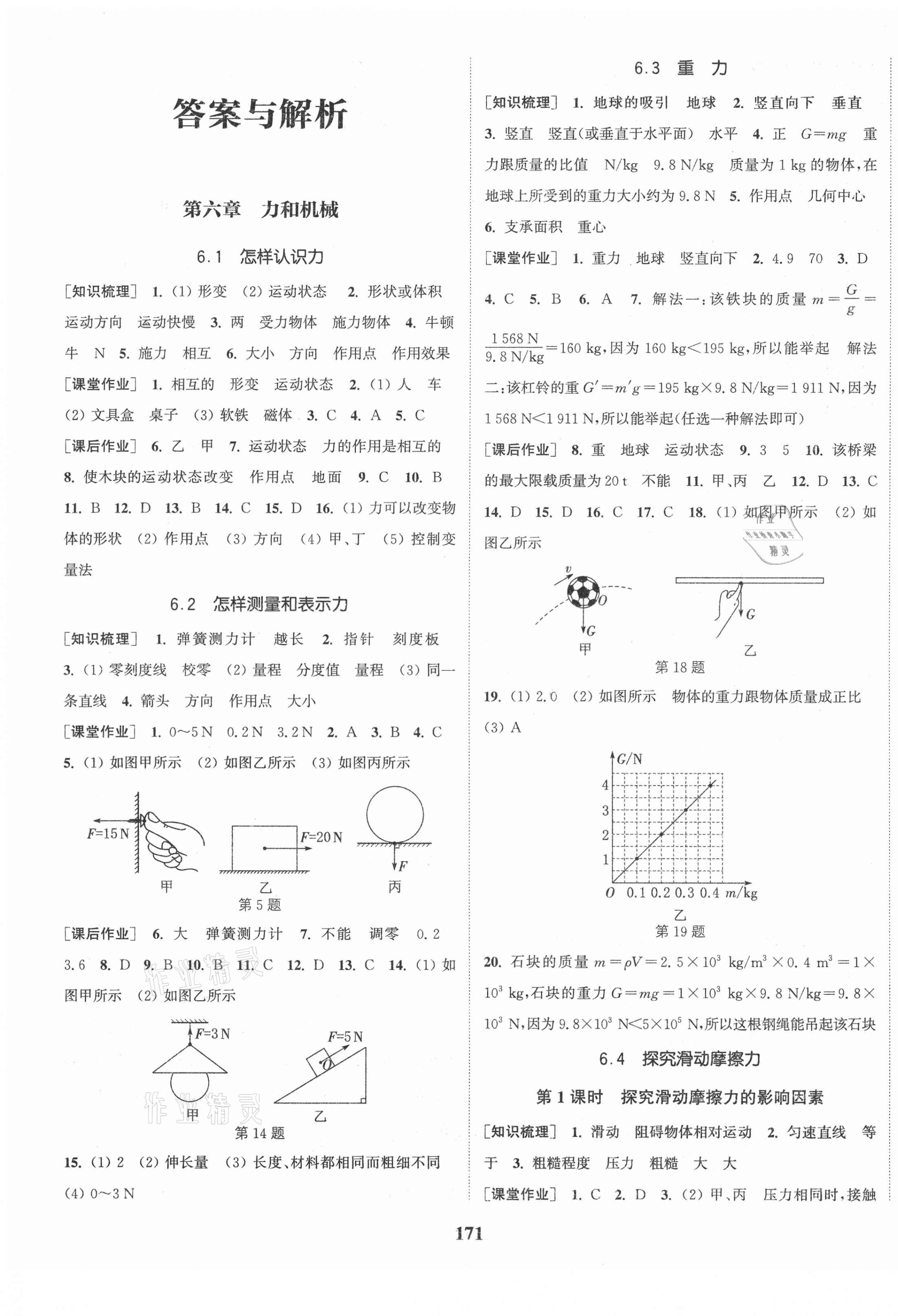 2021年通城学典课时作业本八年级物理下册沪粤版 第1页