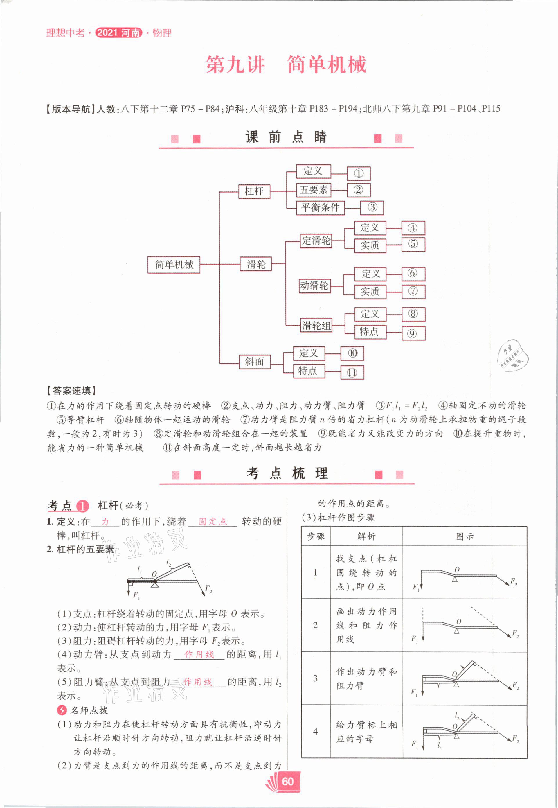 2021年理想中考物理河南專版 參考答案第60頁