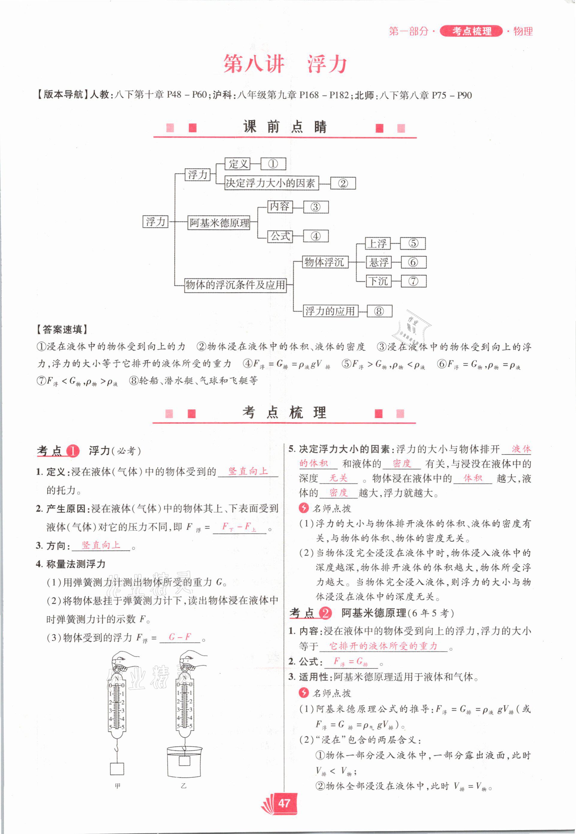 2021年理想中考物理河南專版 參考答案第47頁(yè)