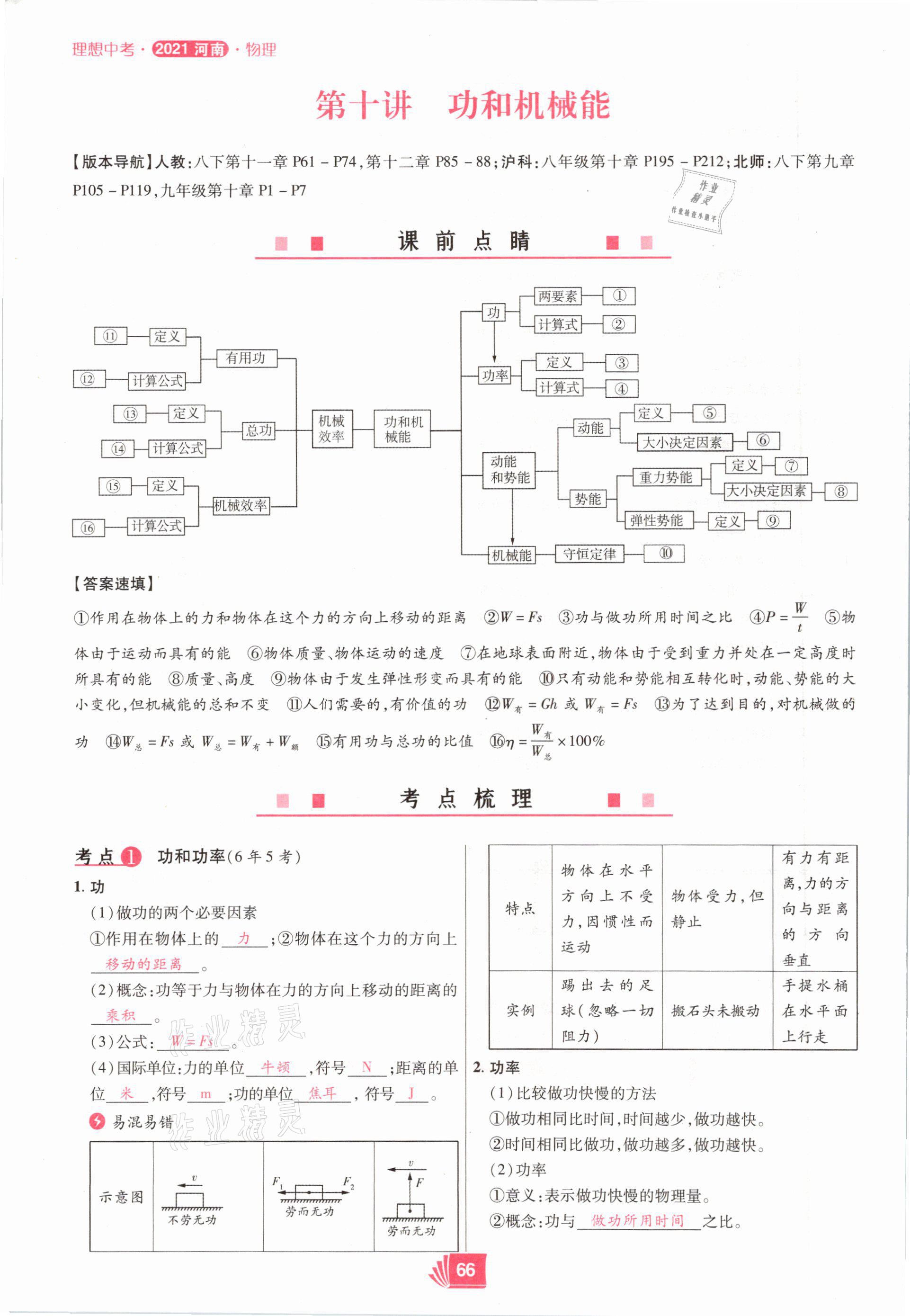 2021年理想中考物理河南專版 參考答案第66頁