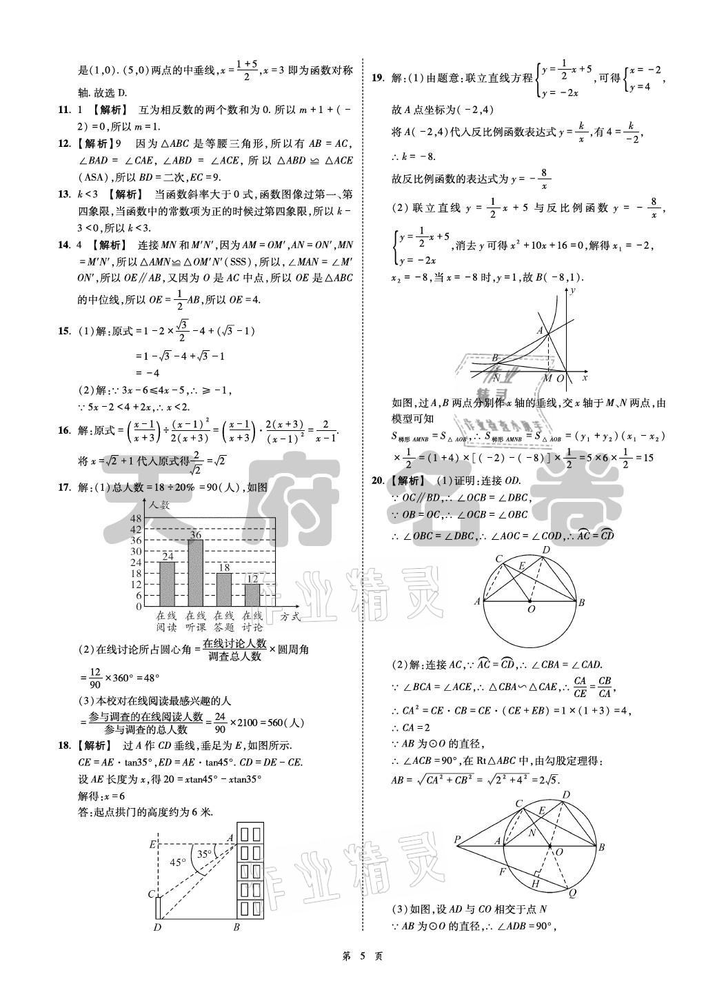 2021年名師經(jīng)典天府名卷數(shù)學(xué) 參考答案第5頁(yè)