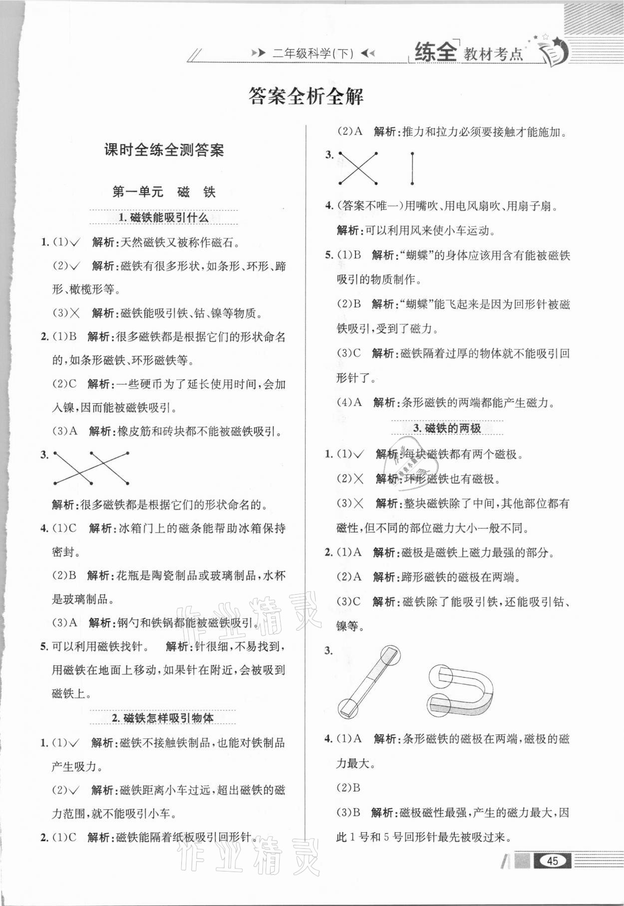 2021年教材全练二年级科学下册教科版 第1页