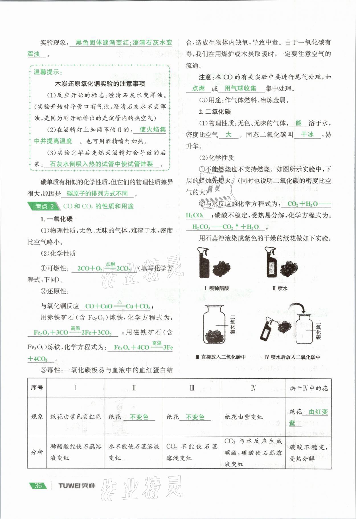 2021年一戰(zhàn)通關(guān)中考總復(fù)習(xí)化學(xué)河南專版 參考答案第36頁