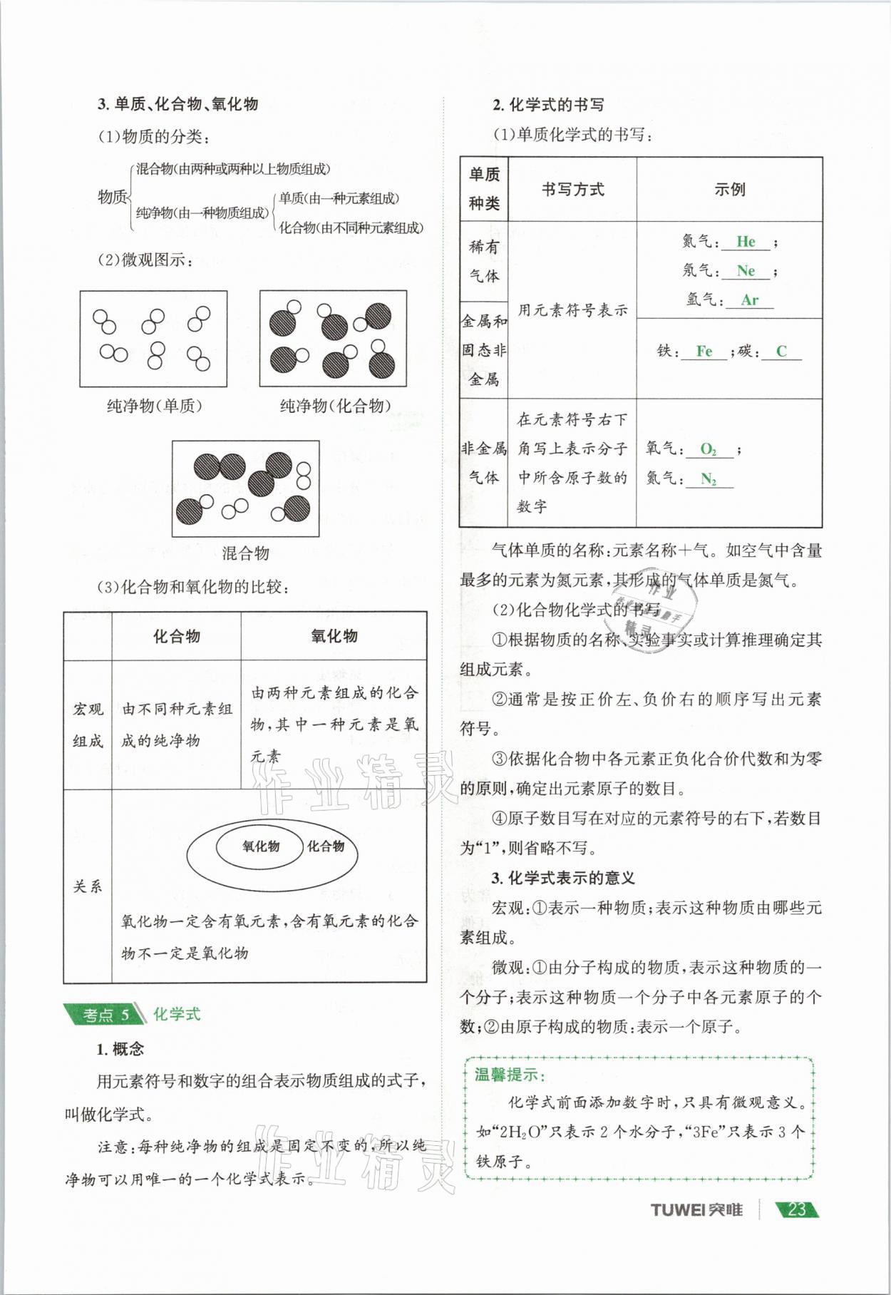 2021年一戰(zhàn)通關(guān)中考總復(fù)習(xí)化學(xué)河南專版 參考答案第23頁