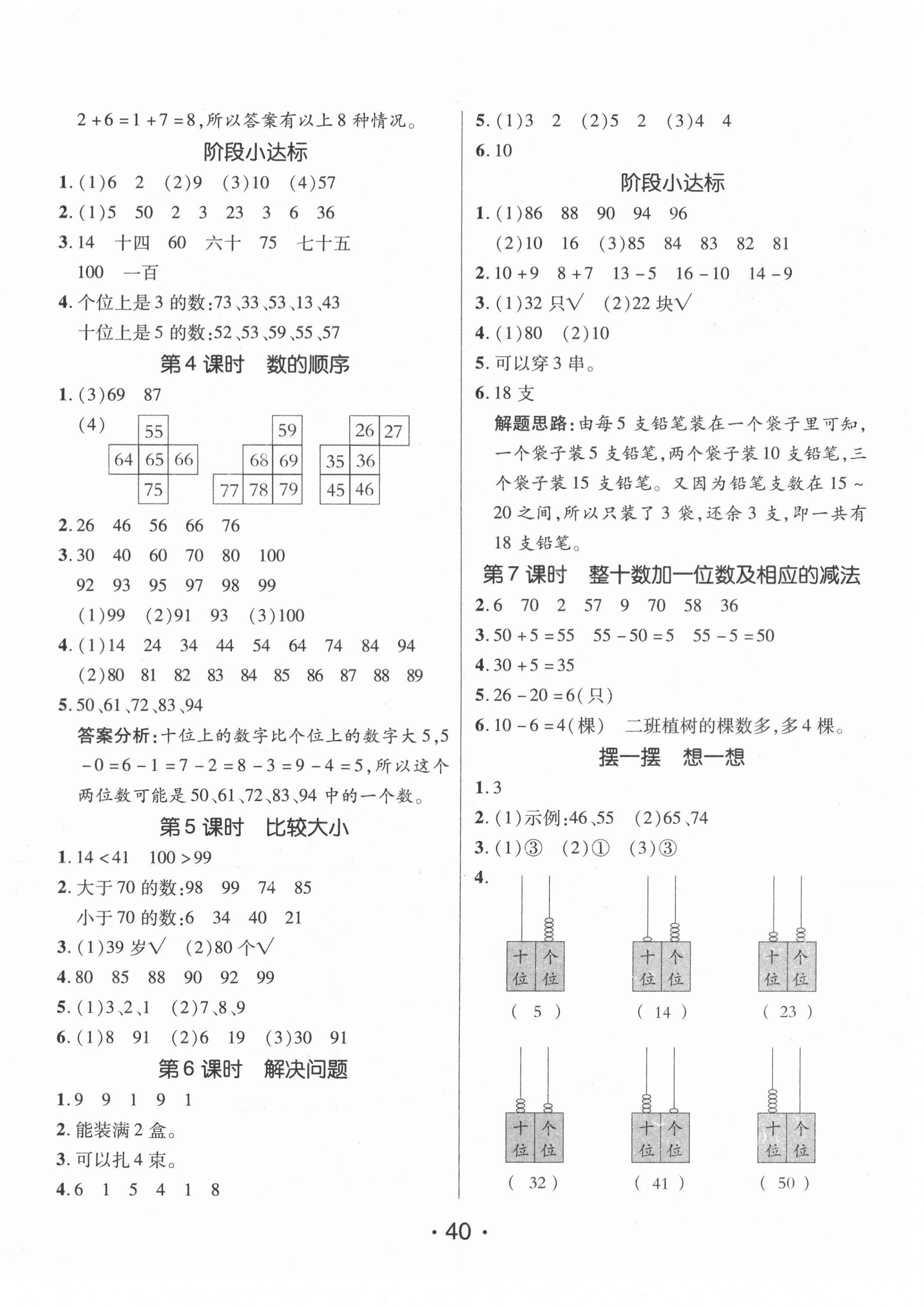 2021年同行課課100分過(guò)關(guān)作業(yè)一年級(jí)數(shù)學(xué)下冊(cè)人教版 第4頁(yè)