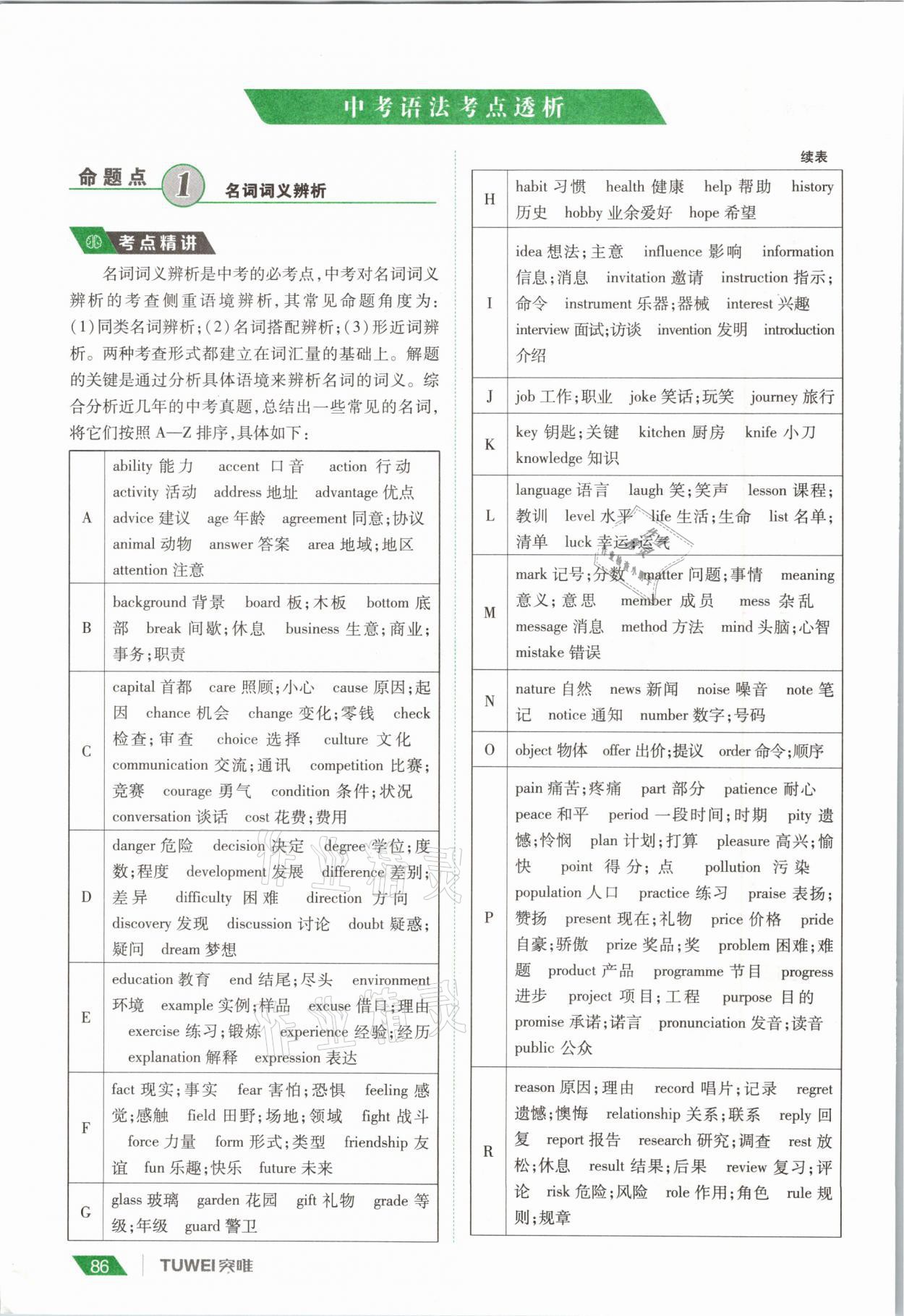 2021年一戰(zhàn)通關(guān)中考總復習英語課標版河南專版 參考答案第86頁