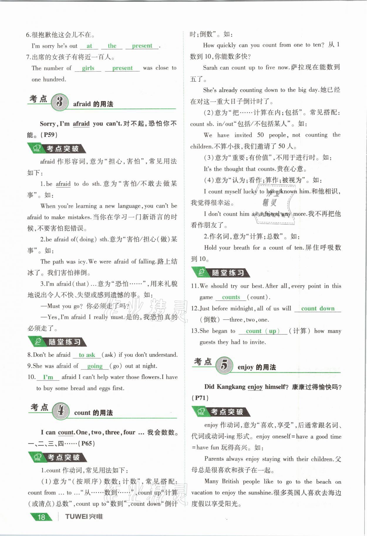 2021年一戰(zhàn)通關(guān)中考總復習英語課標版河南專版 參考答案第18頁