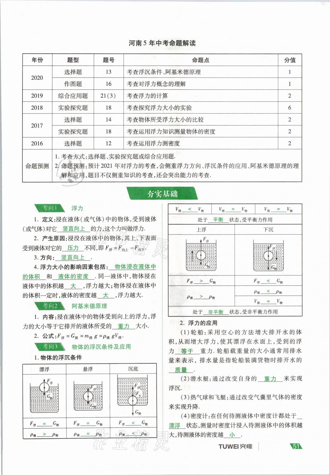2021年河南中考總復習物理 參考答案第51頁