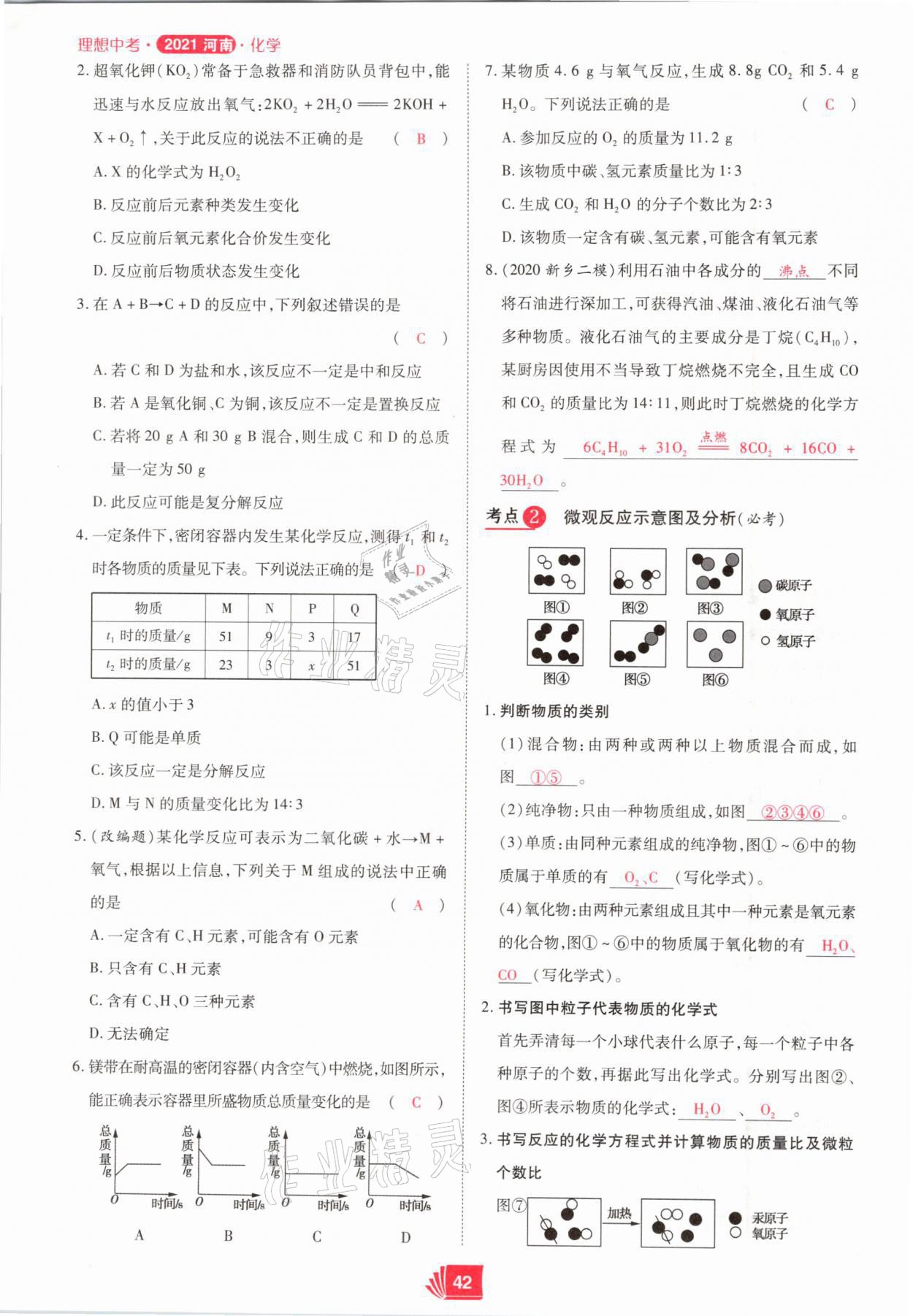 2021年理想中考化學(xué)河南專(zhuān)版 參考答案第42頁(yè)