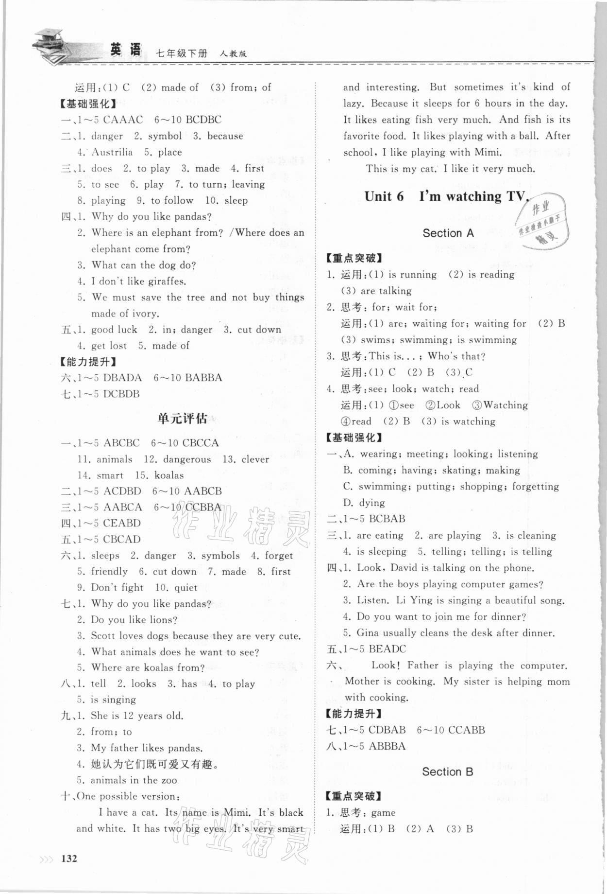 2021年初中同步練習(xí)冊(cè)七年級(jí)英語(yǔ)下冊(cè)人教版山東科學(xué)技術(shù)出版社 第6頁(yè)