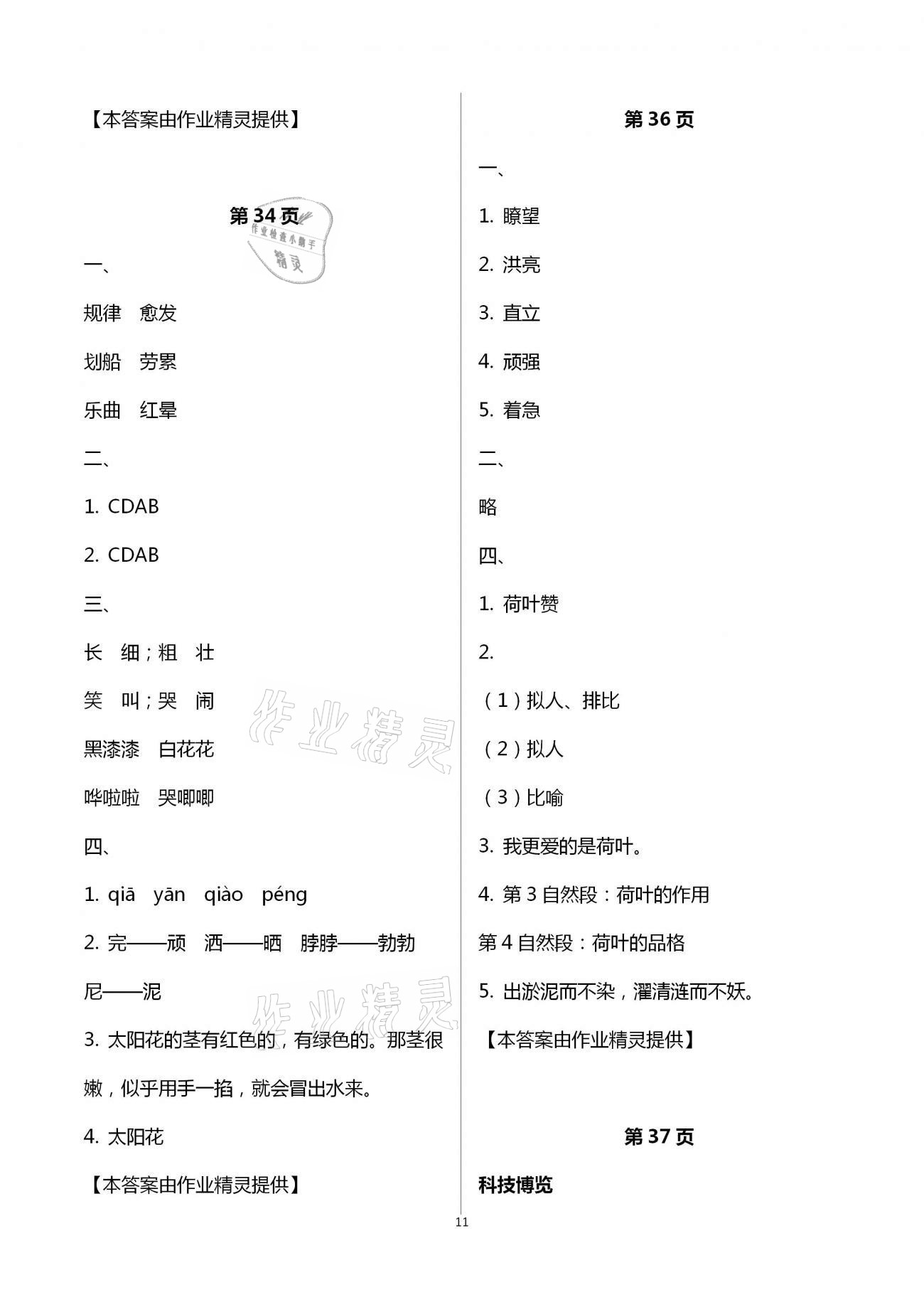 2021年寒假天地小学五年级中国少年儿童出版社&nbsp;第11页