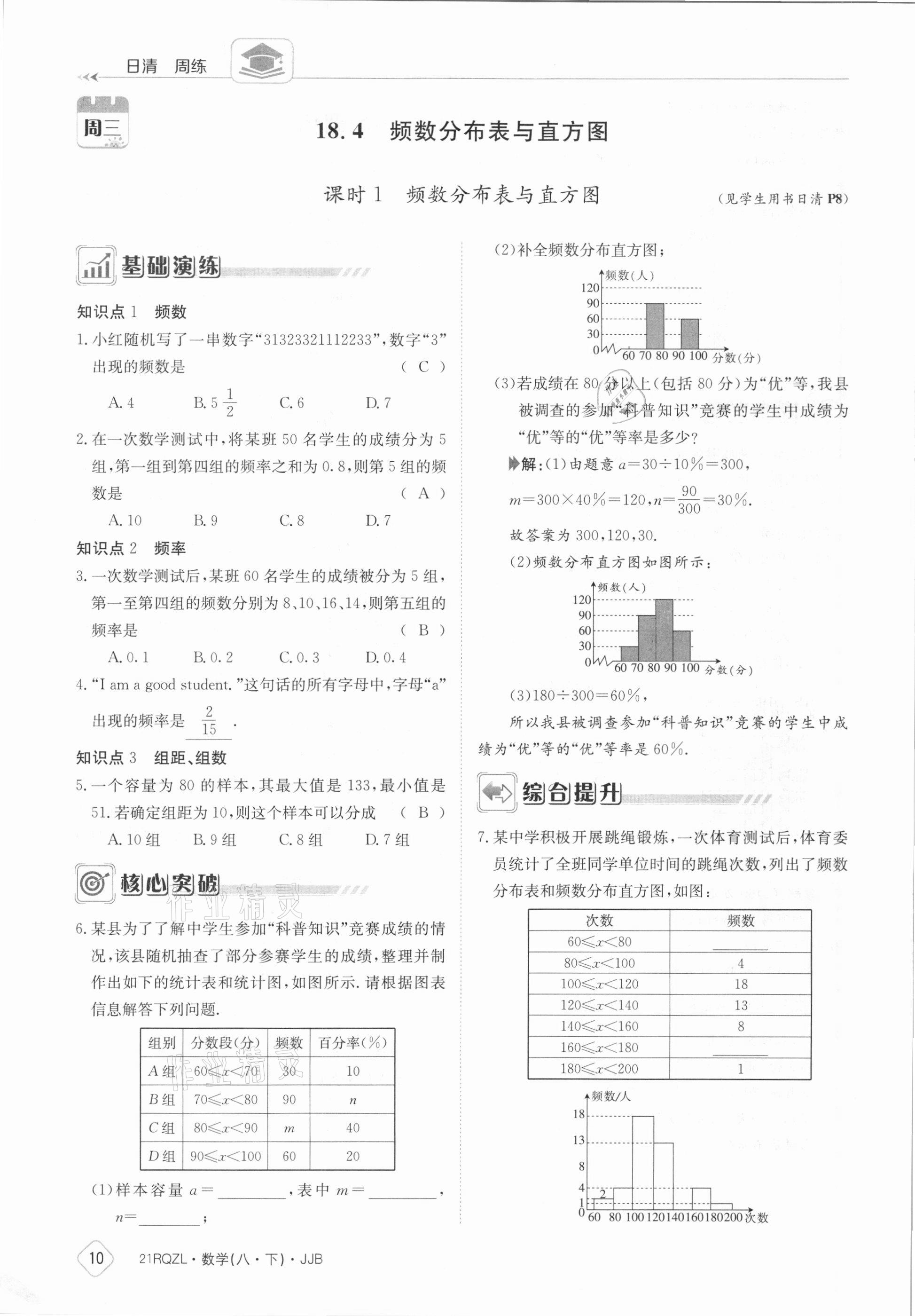 2021年日清周練八年級(jí)數(shù)學(xué)下冊(cè)冀教版 參考答案第10頁(yè)