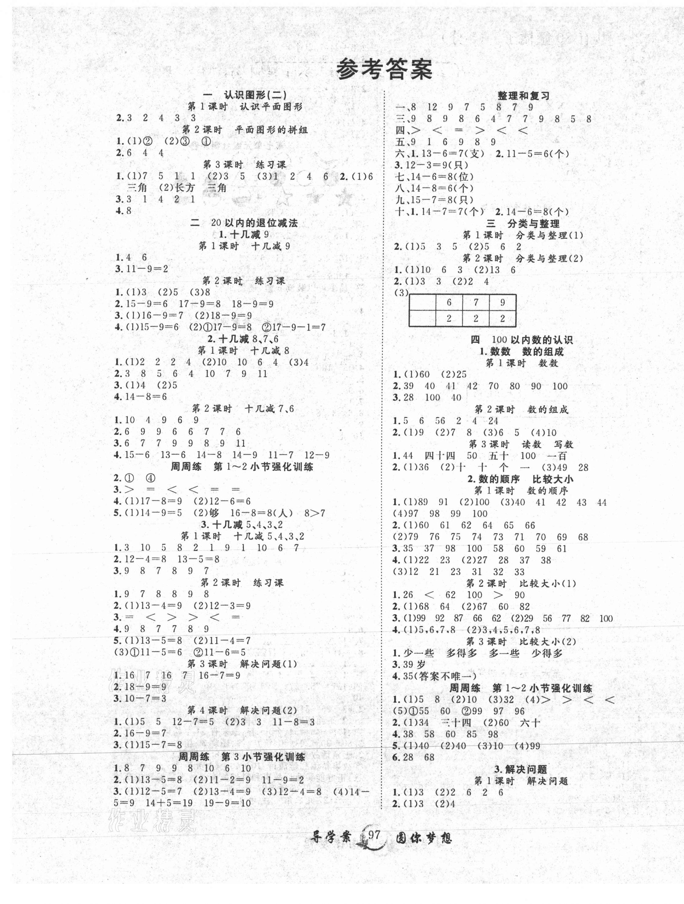 2021年優(yōu)質(zhì)課堂導(dǎo)學(xué)案一年級數(shù)學(xué)下冊人教版 第1頁