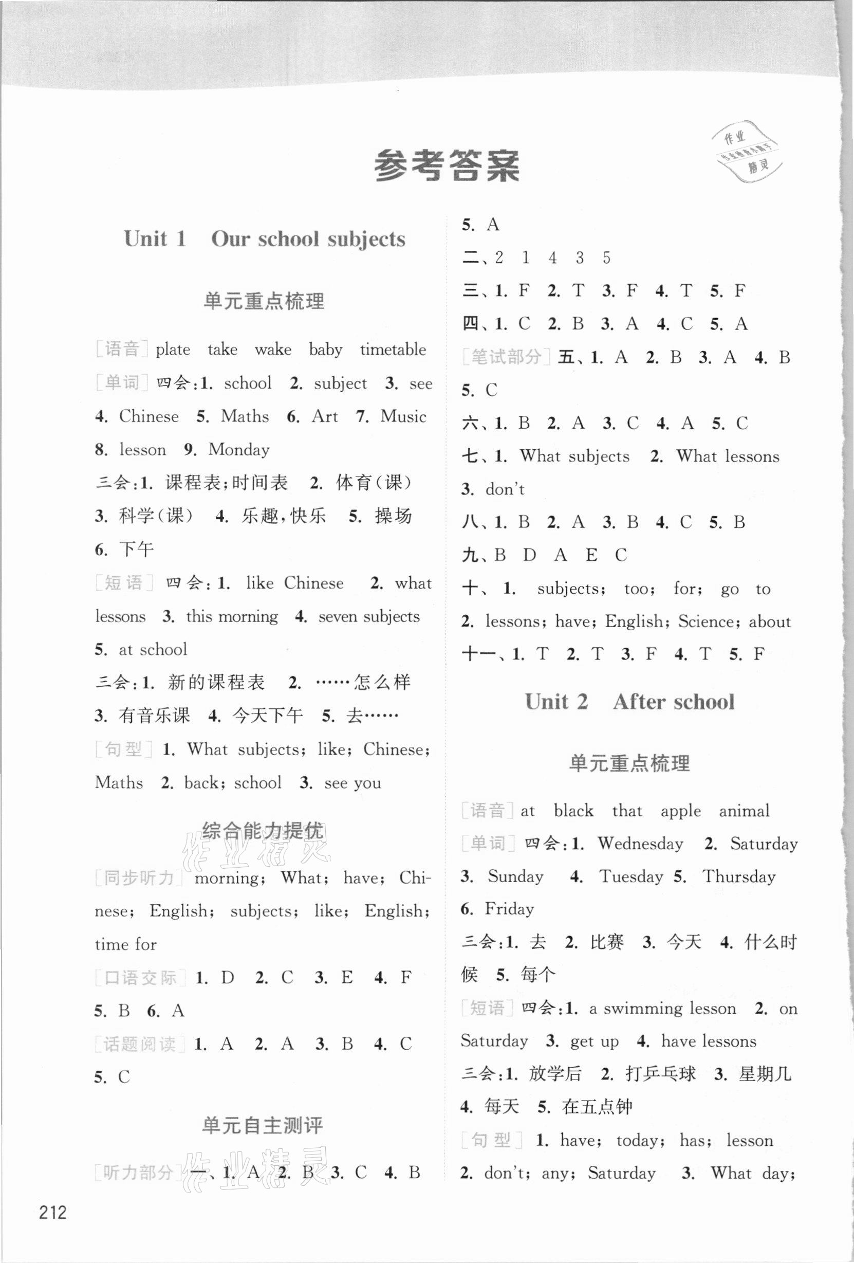 2021年通城學(xué)典非常課課通四年級英語下冊譯林版 第1頁