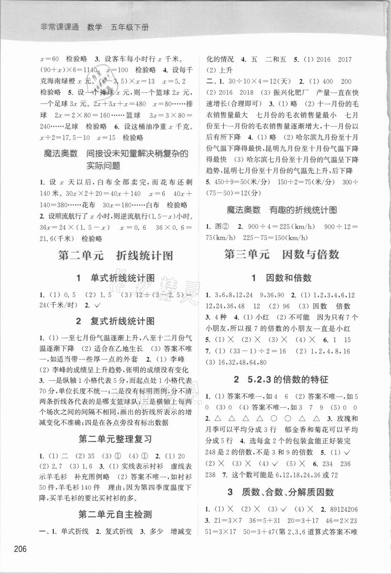 2021年通城學典非常課課通五年級數(shù)學下冊蘇教版 第2頁