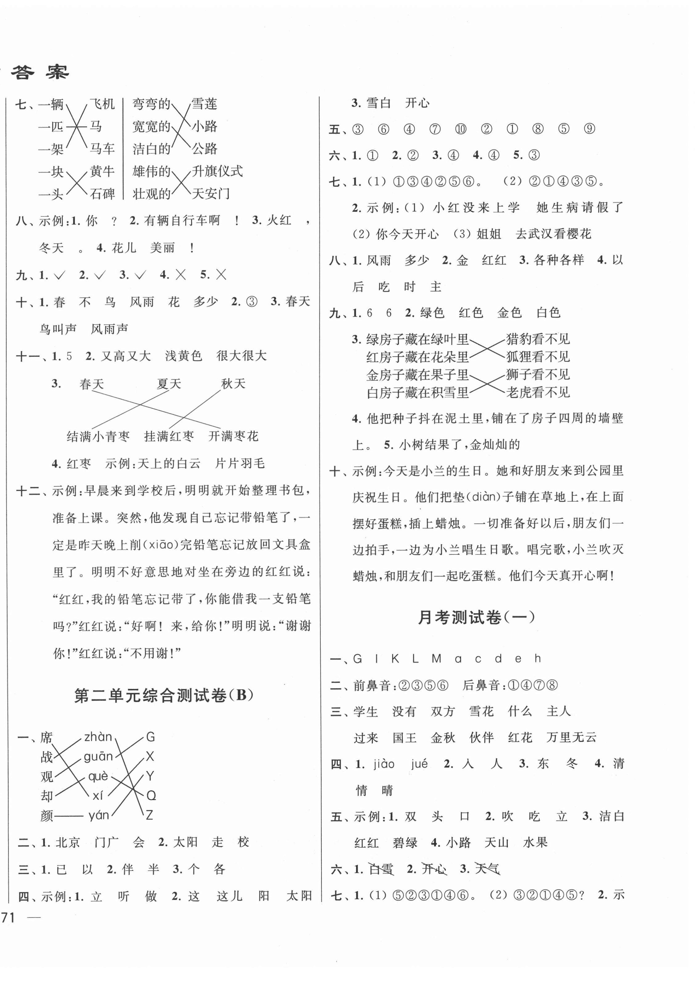 2021年亮點給力大試卷一年級語文下冊人教版 第2頁