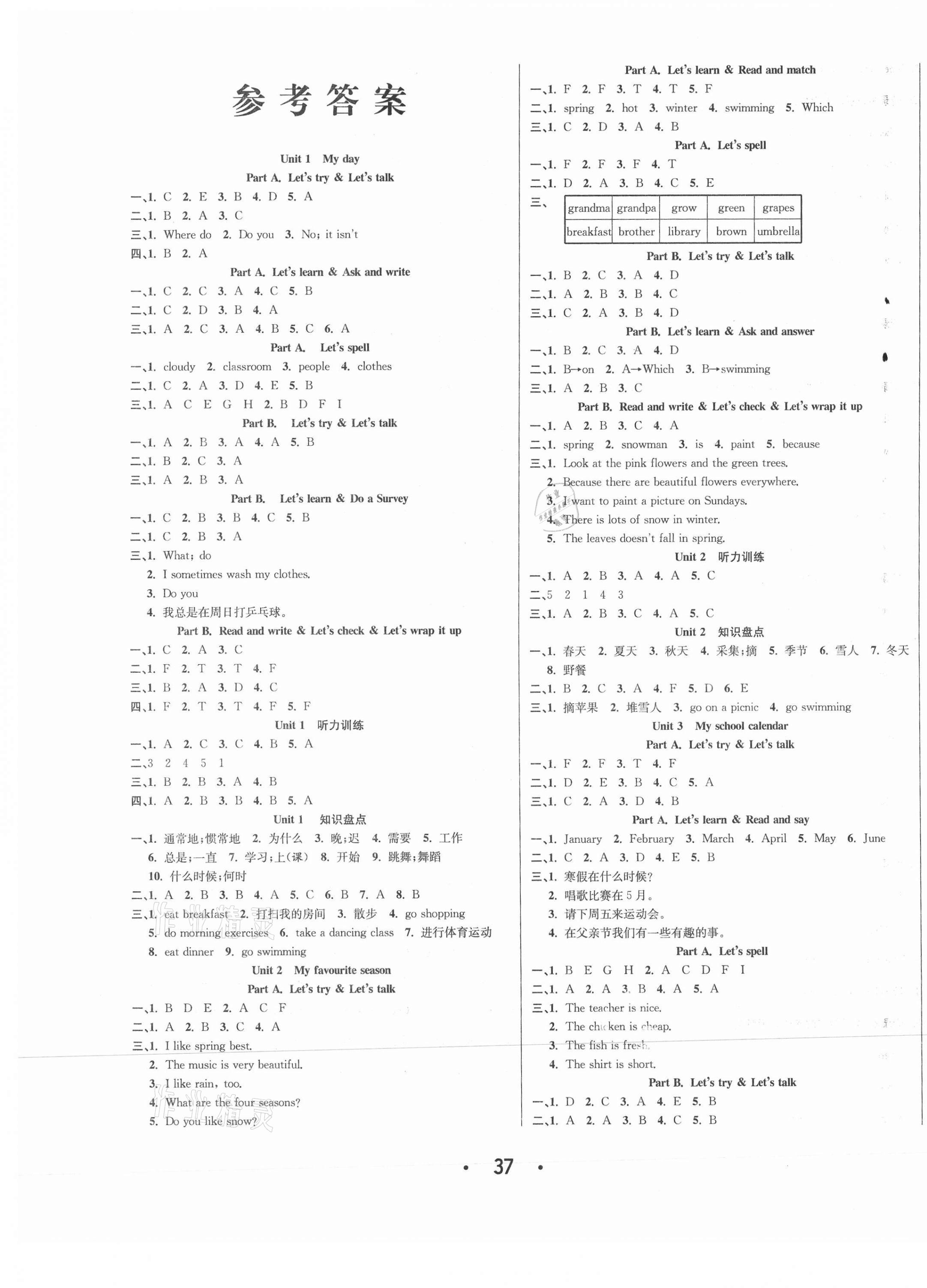 2021年七天學(xué)練考五年級(jí)英語(yǔ)下冊(cè)人教版 第1頁(yè)