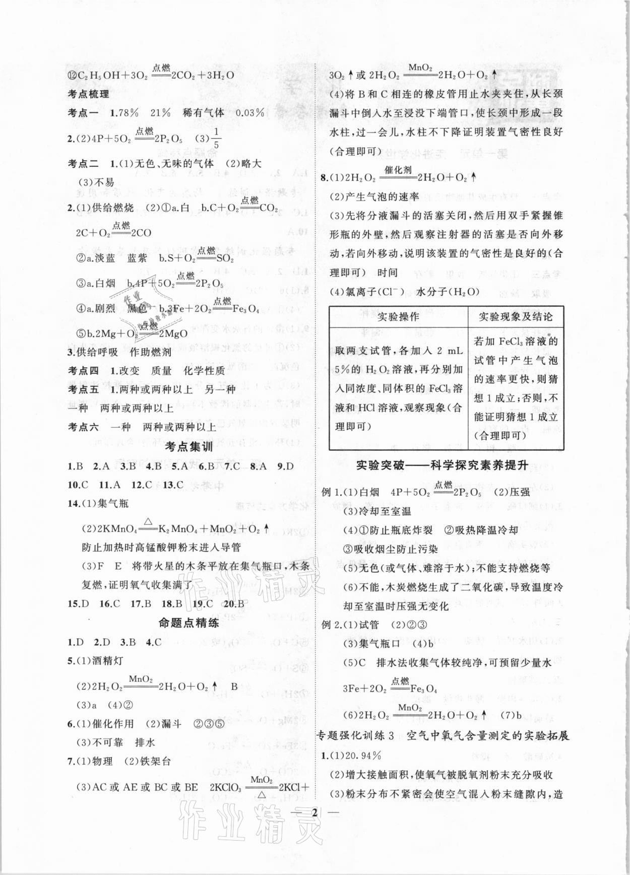 2021年中考科學(xué)集訓(xùn)化學(xué)安徽專版 第2頁