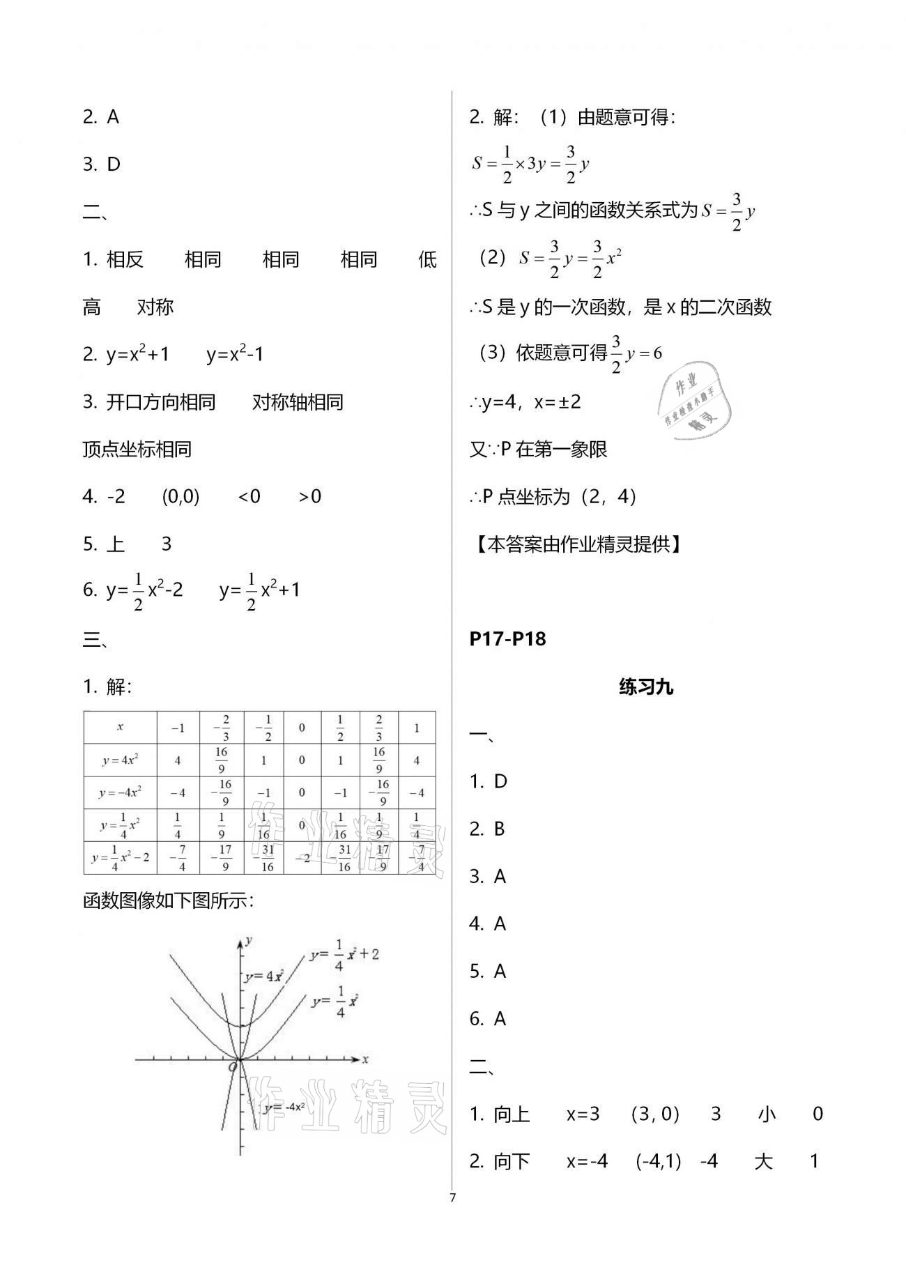 2021年新課堂寒假生活九年級(jí)數(shù)學(xué)人教版 參考答案第7頁(yè)