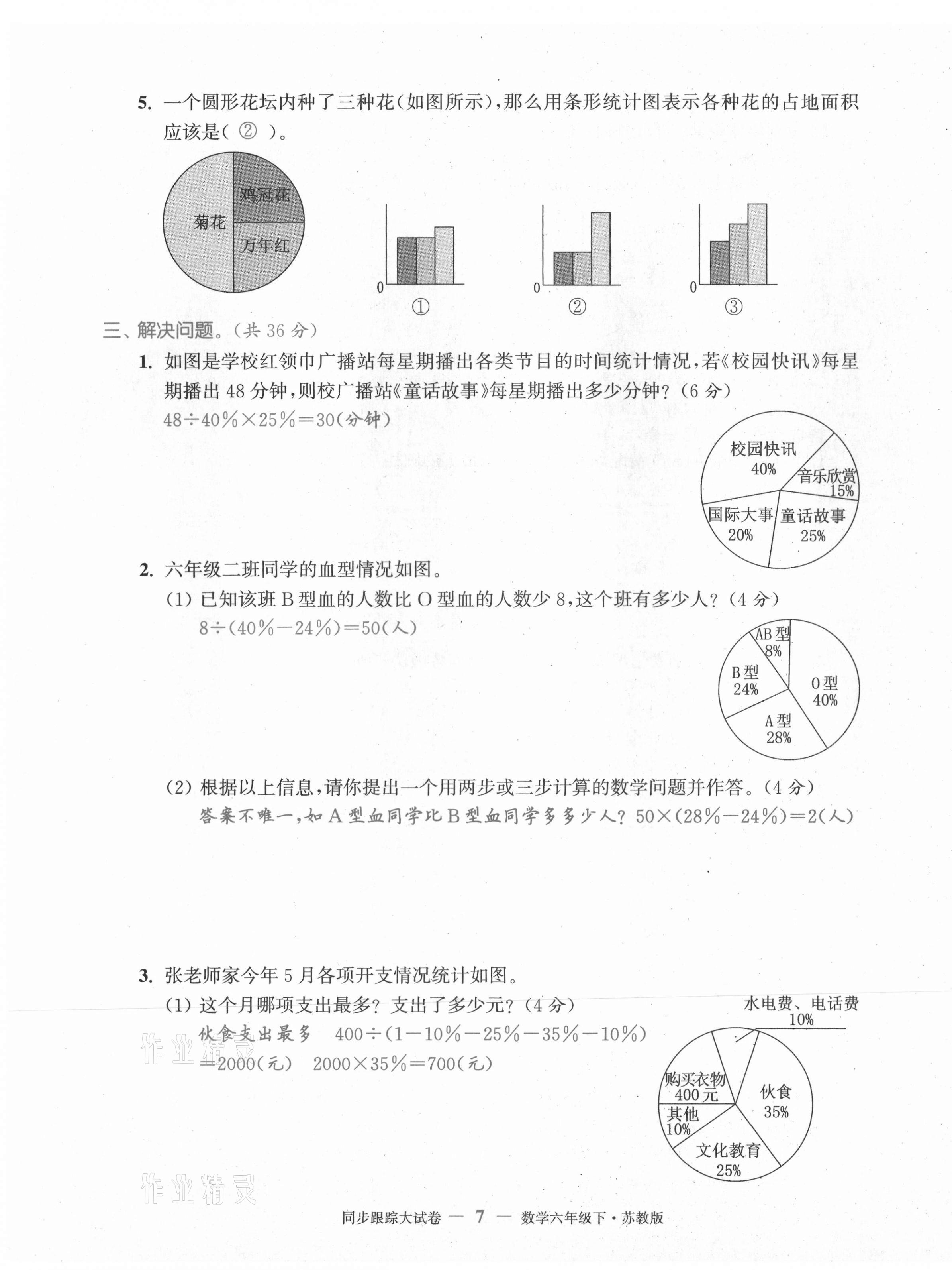 2021年復(fù)習(xí)金卷同步跟蹤大試卷六年級(jí)數(shù)學(xué)下冊(cè)蘇教版 第7頁(yè)