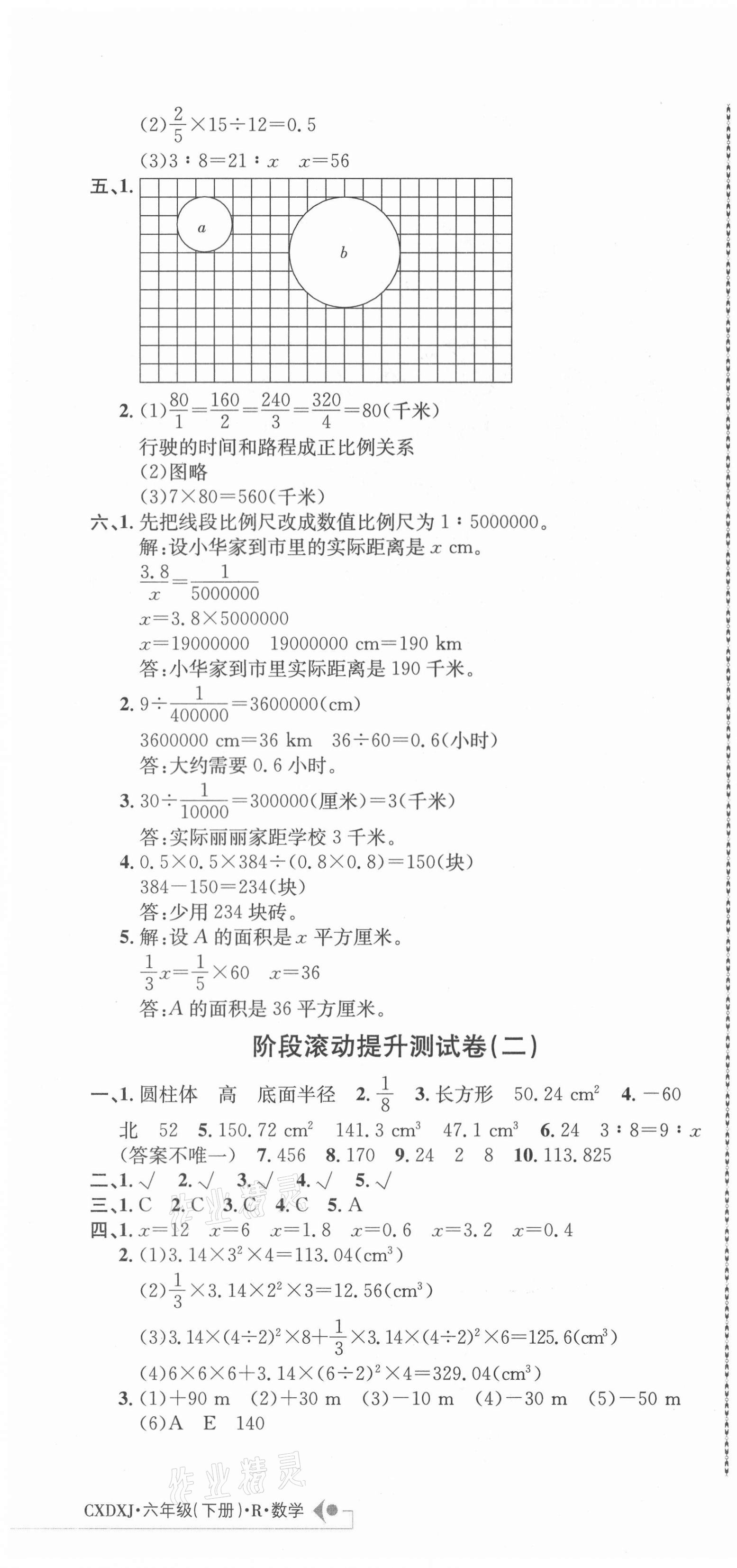 2021年創新導學卷六年級數學下冊人教版 參考答案第4頁