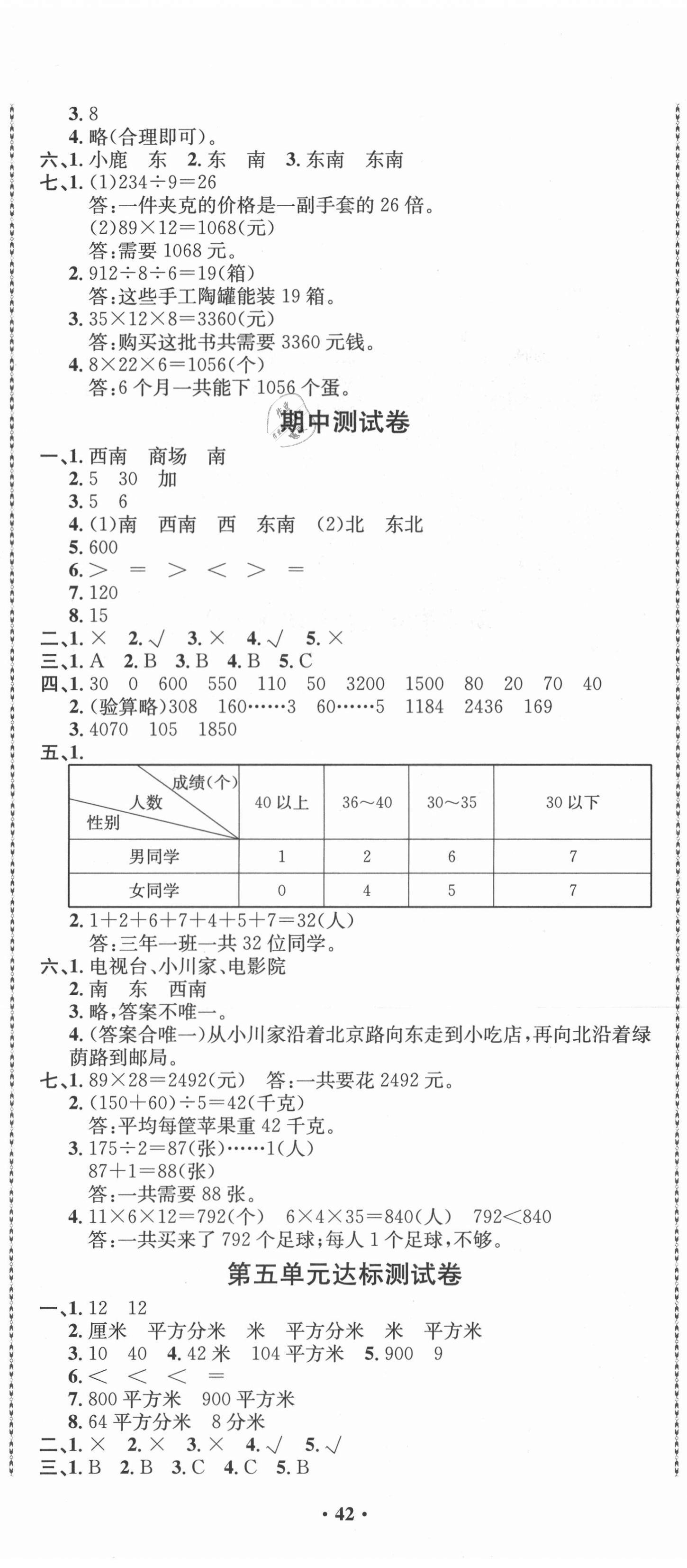 2021年創新導學卷三年級數學下冊人教版 第5頁