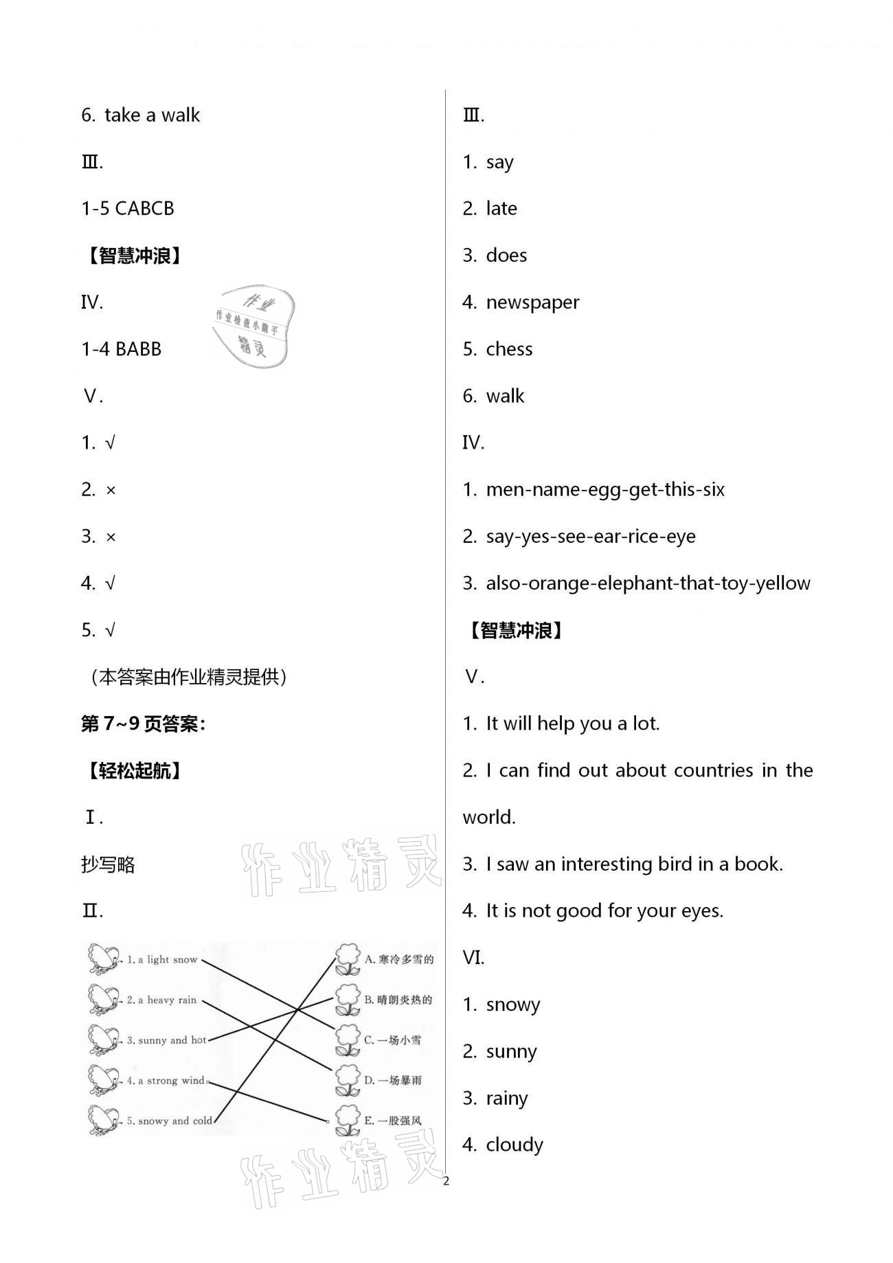 2021年湘岳假期寒假作業(yè)六年級英語 第2頁